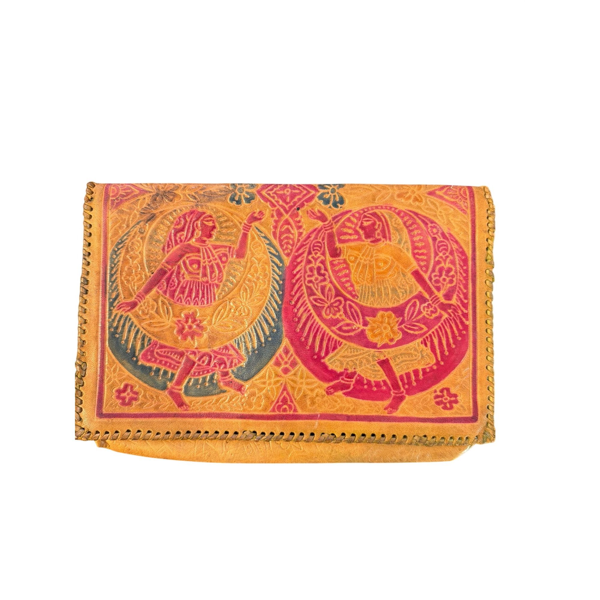 Other Vintage Hand Tooled 3 Piece Set Leather Clutch Wallet Coin P Size ONE SIZE - 3 Thumbnail