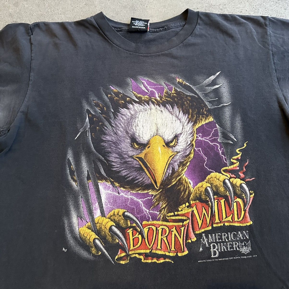 Distressed Thrashed 3D Emblem Harley Eagle Shirt