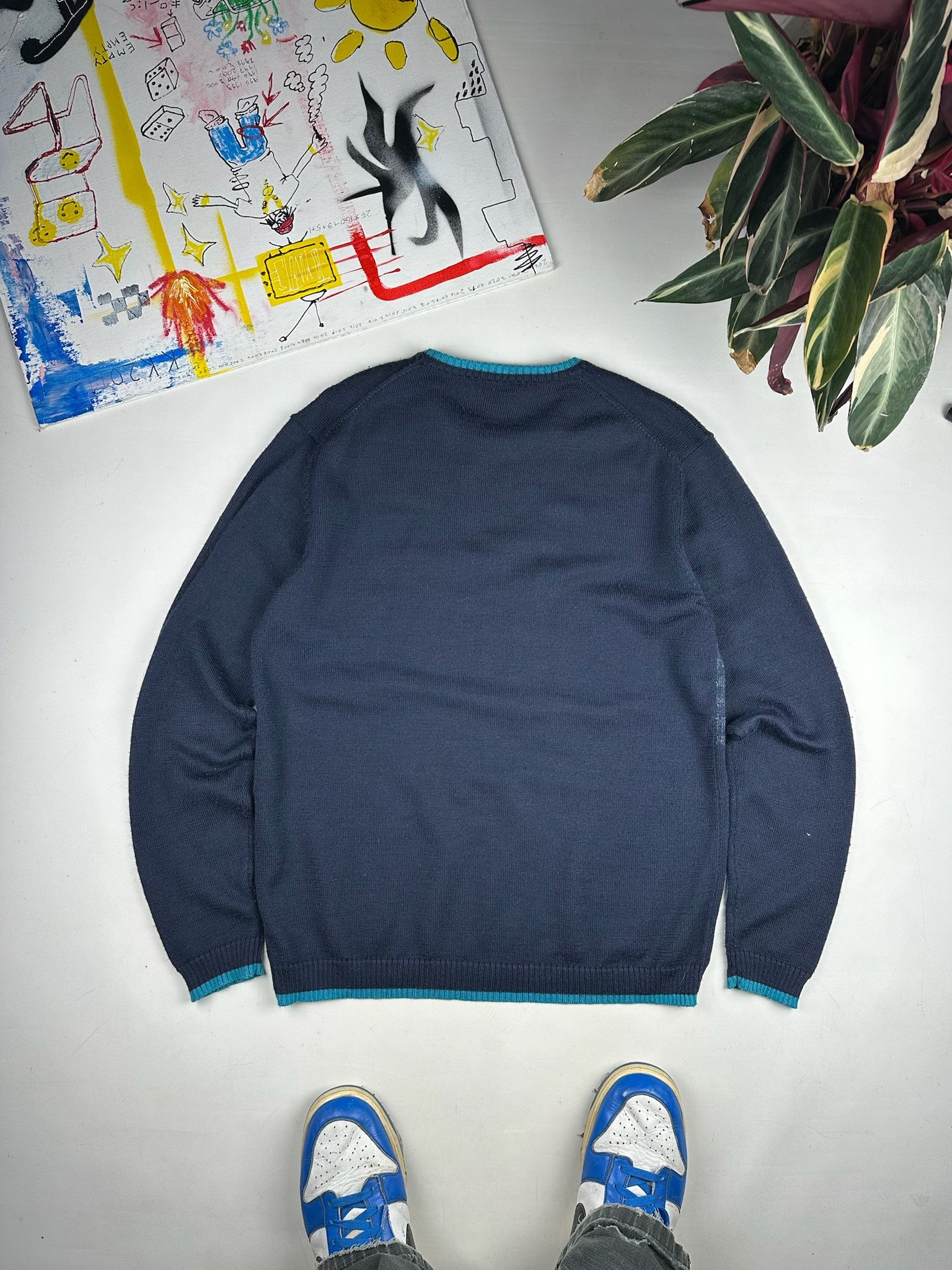 Vintage Navy/Blue YSL Sweater Big Logo YSL Sweatshirt Size US L / EU 52-54 / 3 - 5 Thumbnail