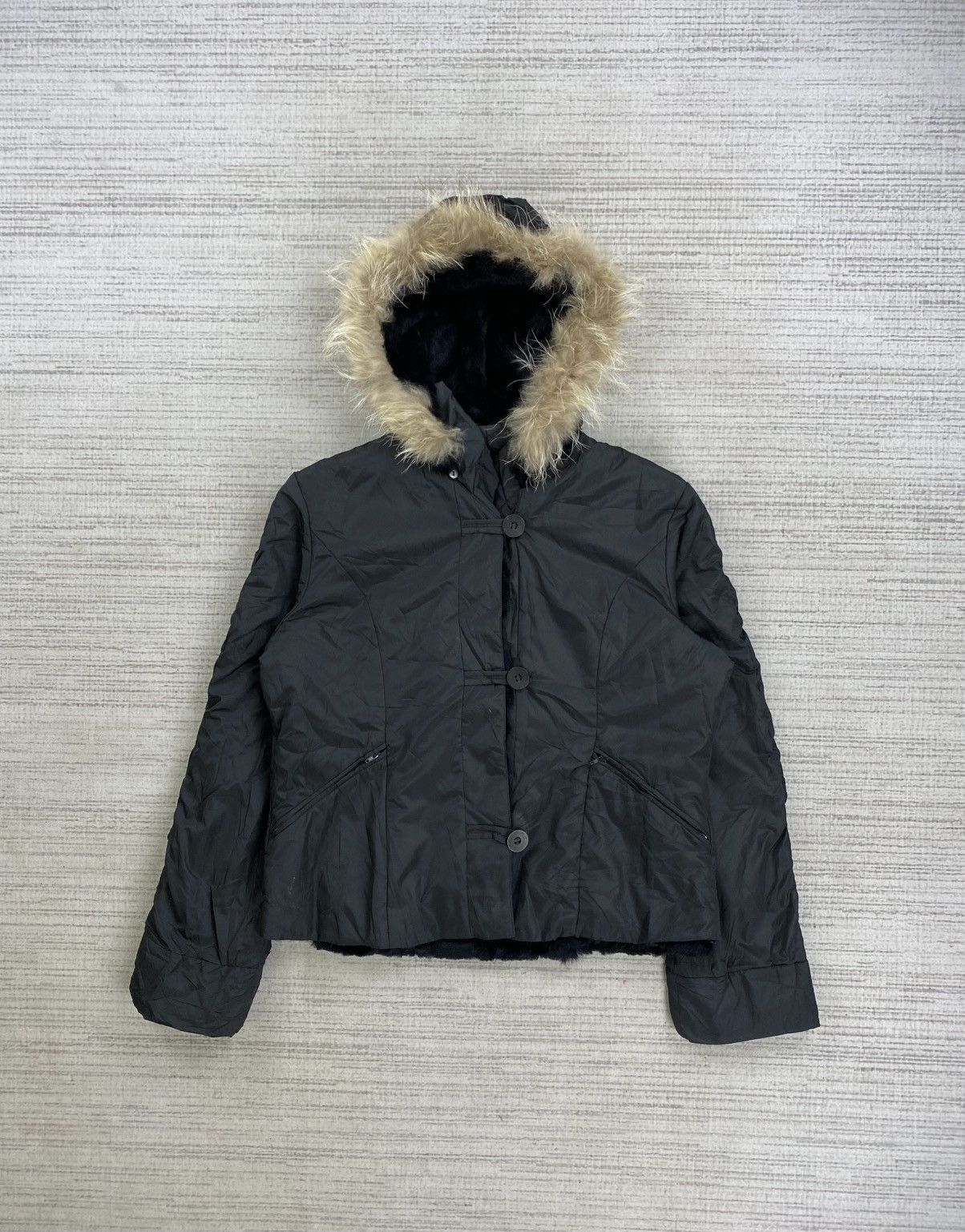 Beauty Beast × Japanese Brand × Vintage Vintage Rosace Cropped Faux Fur Hoodie Jacket Size US M / EU 48-50 / 2 - 1 Thumbnail