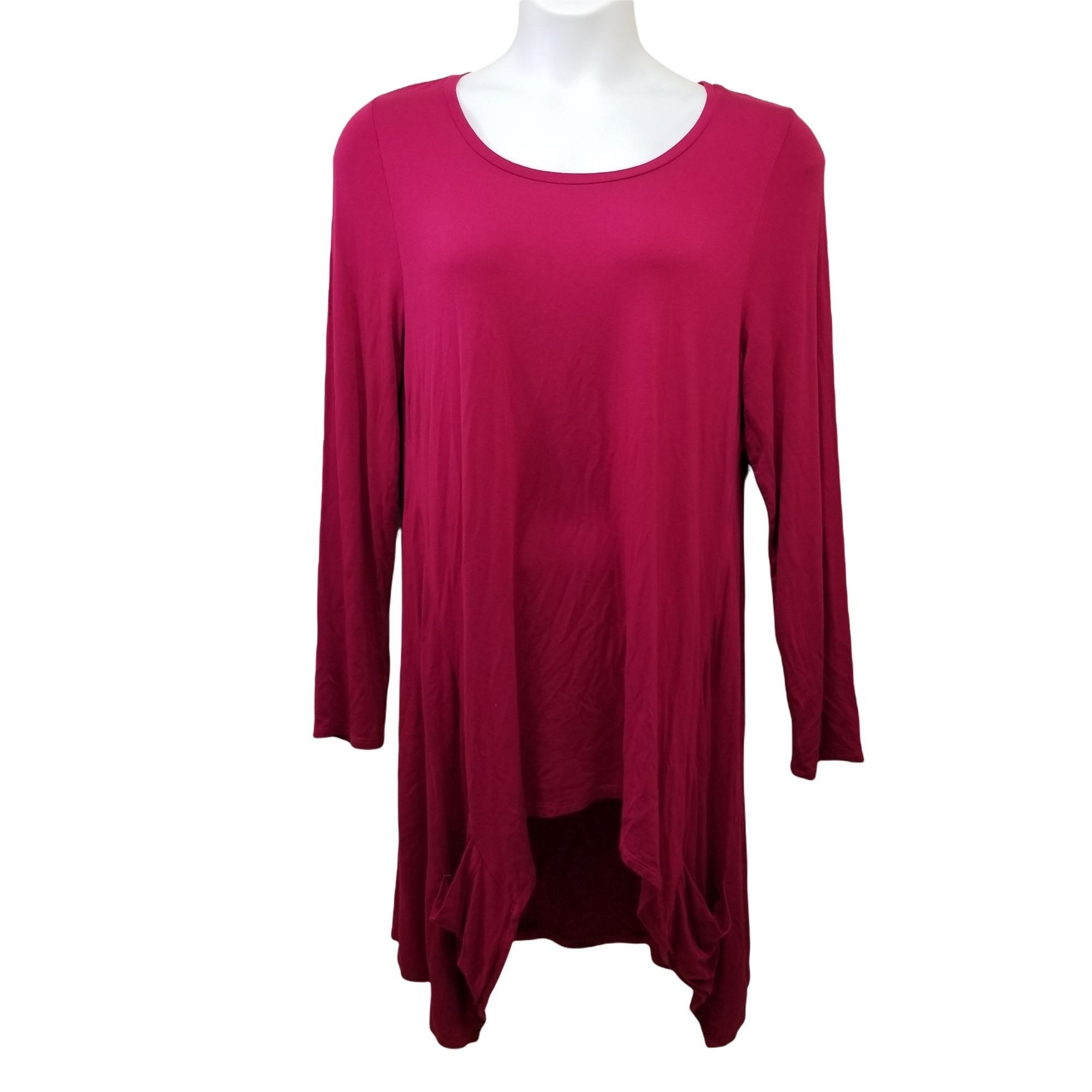 Other LOGO Lori Goldstein L Pink Stretch Tunic Sharkbite Hem Pocke Size L / US 10 / IT 46 - 1 Thumbnail