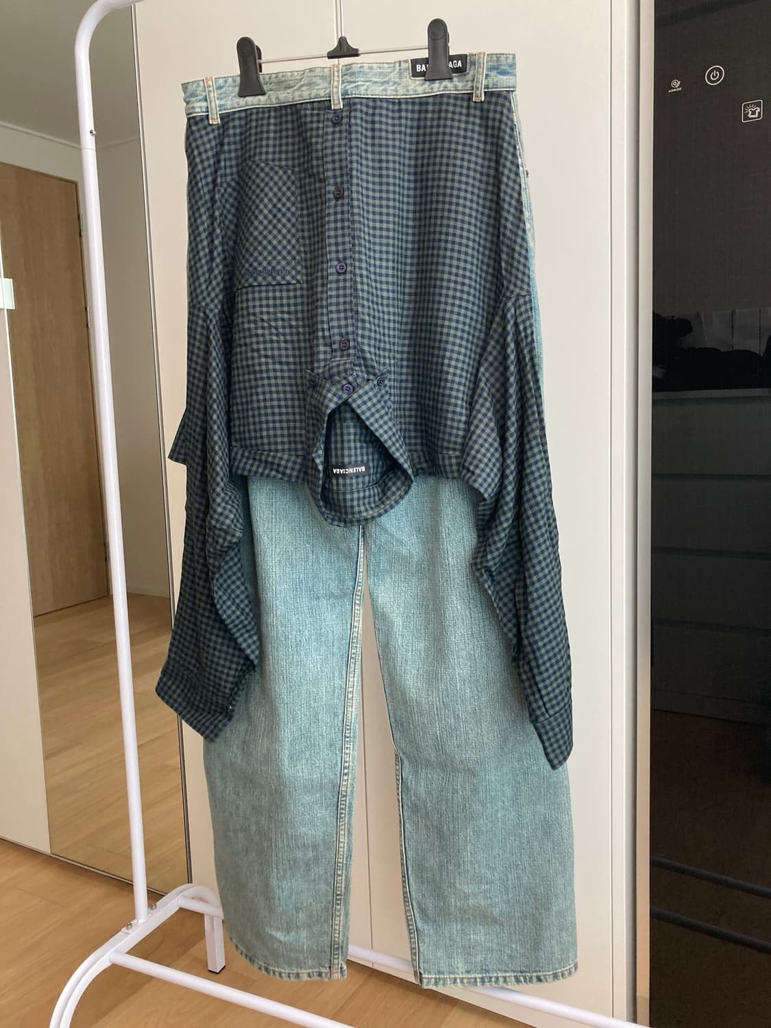 Balenciaga Balenciaga Hybrid Flannel Shirt Pant Jeans Size US 31 - 2 Thumbnail