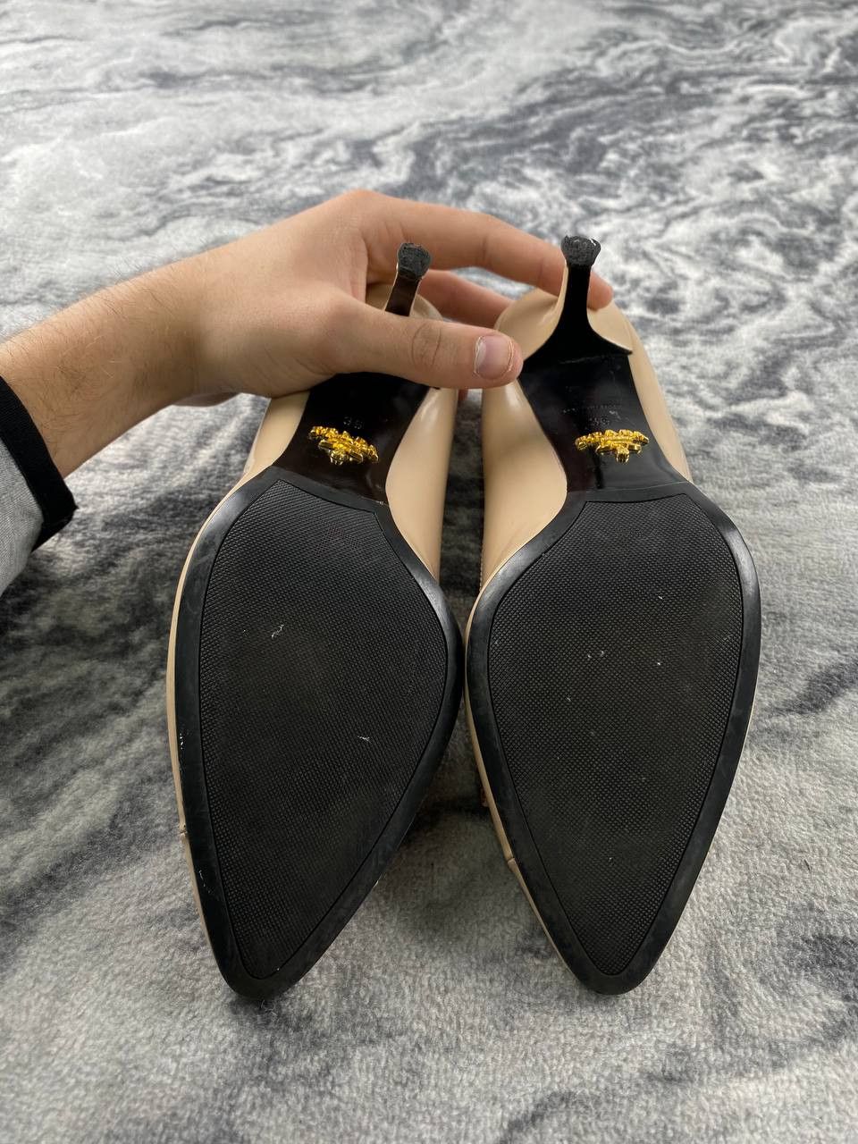Prada Prada Leather Heels Women Size 36 Beige Size US 6 / IT 36 - 2 Thumbnail