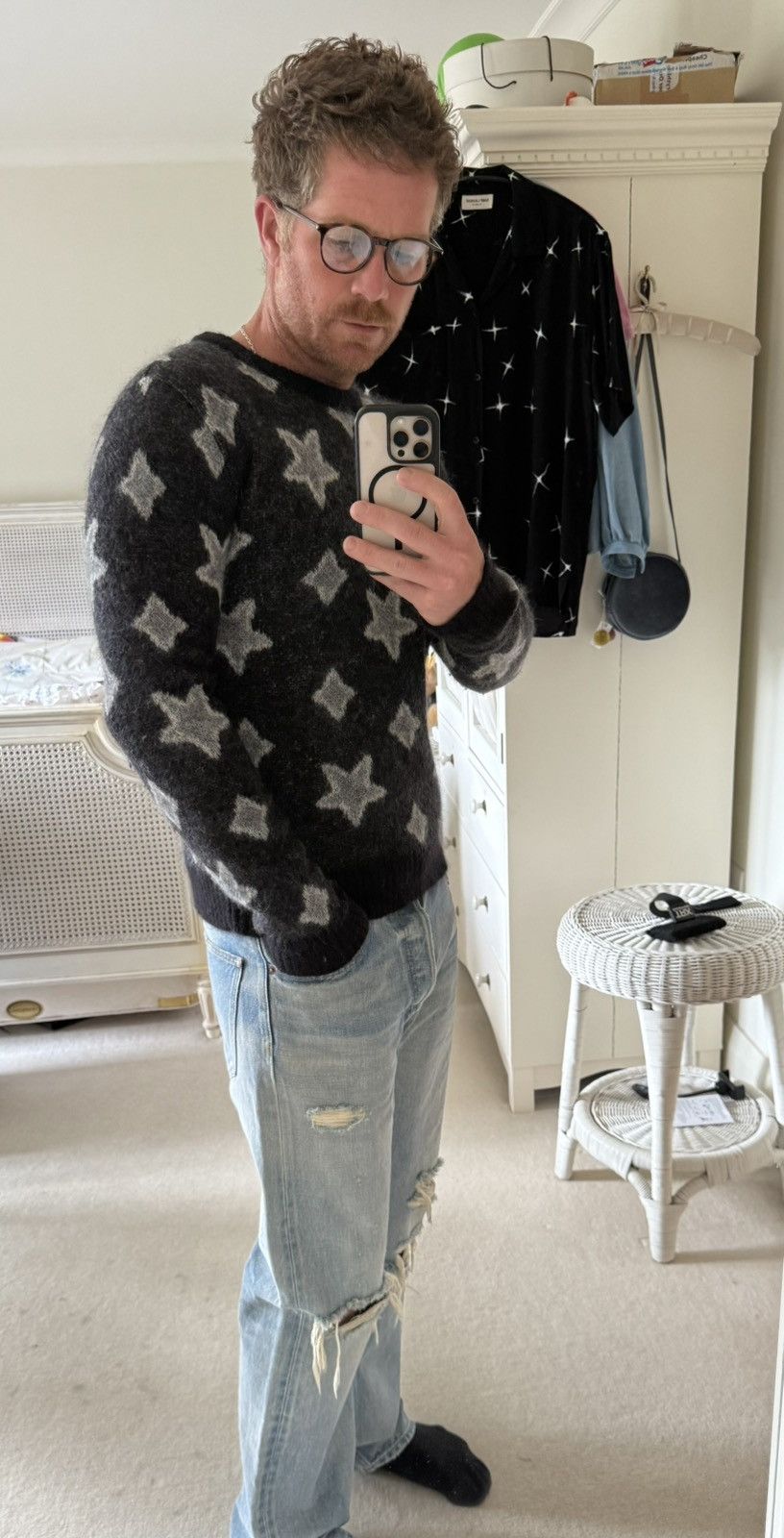Saint Laurent Paris FW16 Saint Laurent Palladium star sweater Hedi Slimane grail Size US XL / EU 56 / 4 - 7 Thumbnail
