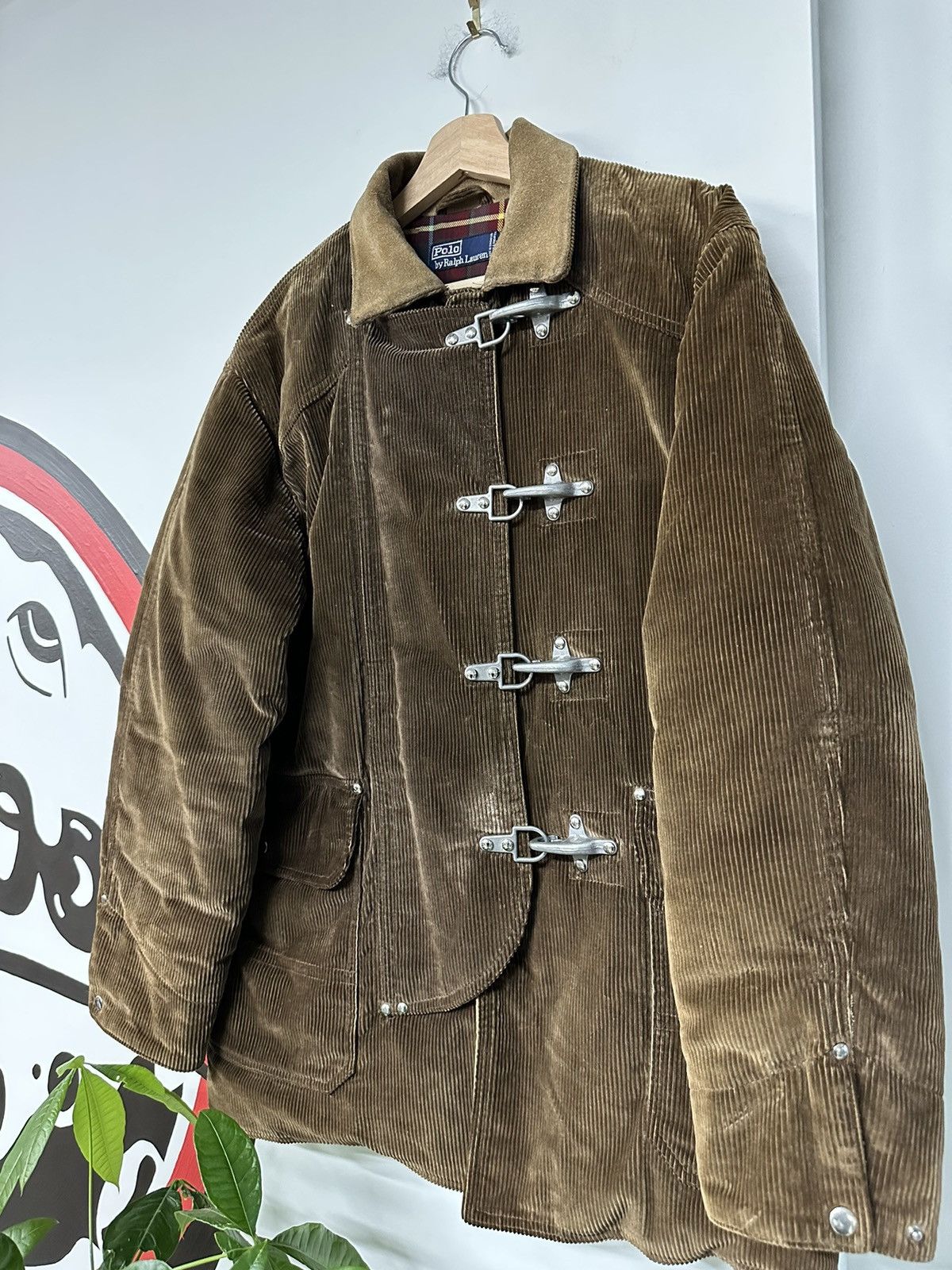 Vintage 90s Polo Ralph Lauren Firemen Clasp Fisherman Coat