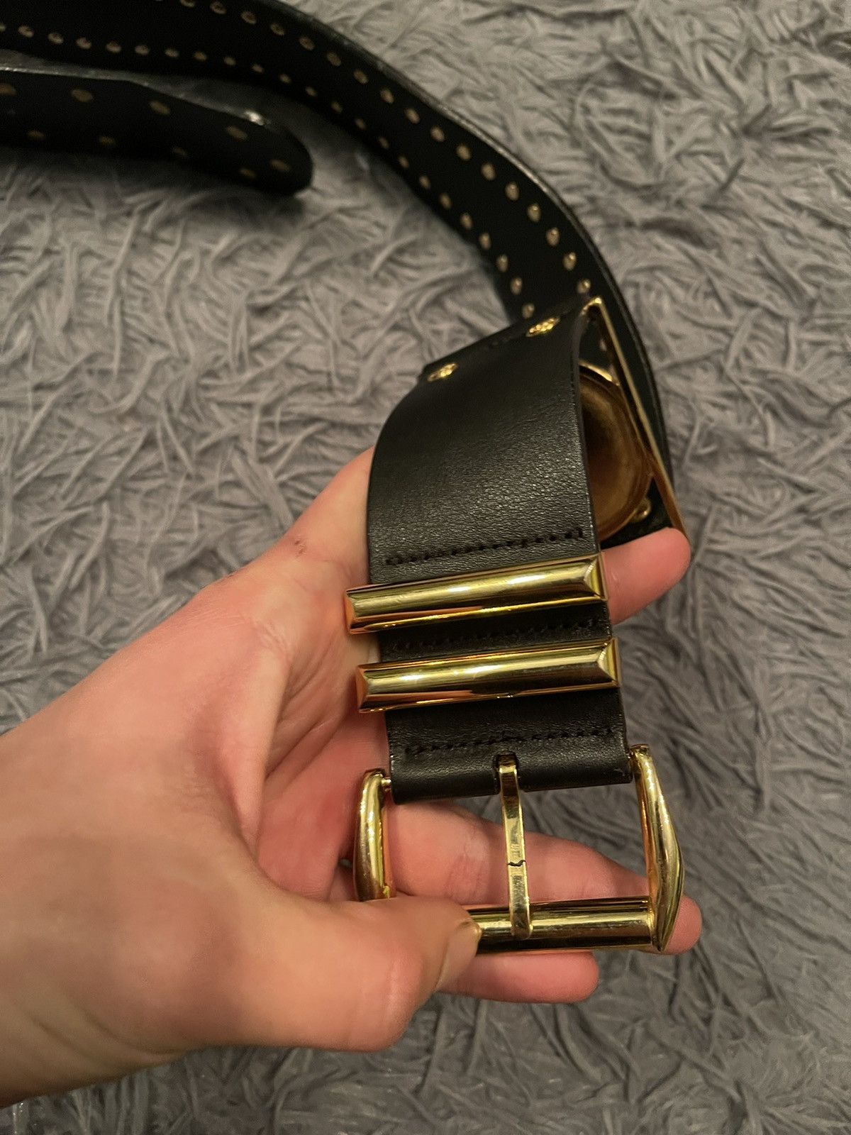 Versace Gianni Versace 90s archive Medusa logo real leather belt Size 30 - 8 Thumbnail