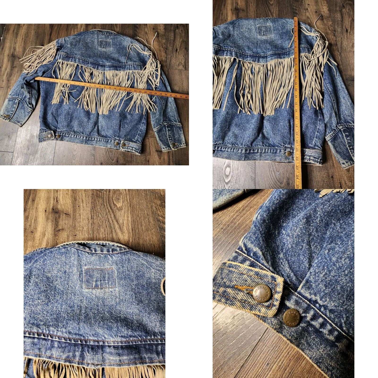 Vintage VINTAGE Prezzia Denim Jacket Blue Stonewashed Distressed Fringe 80s Glam Rock Small Womens Size S / US 4 / IT 40 - 2 Thumbnail