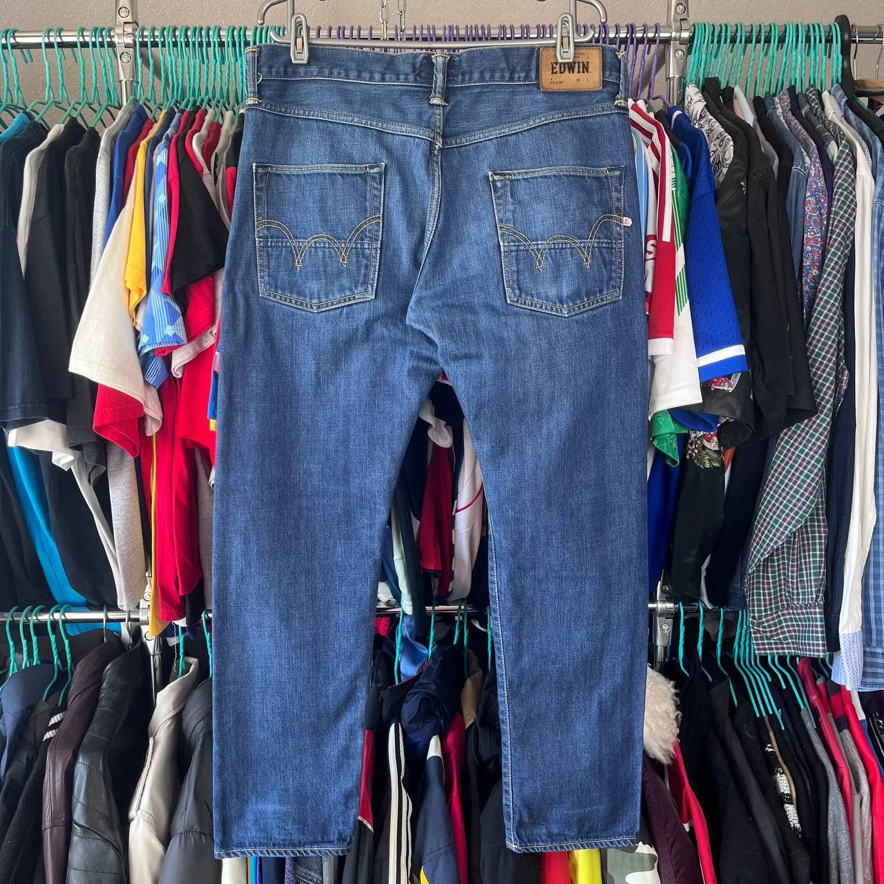 Edwin Edwin ED-55 Relaxed Fit Button Fly Blue Denim Pants Size M Size US 34 / EU 50 - 1 Thumbnail