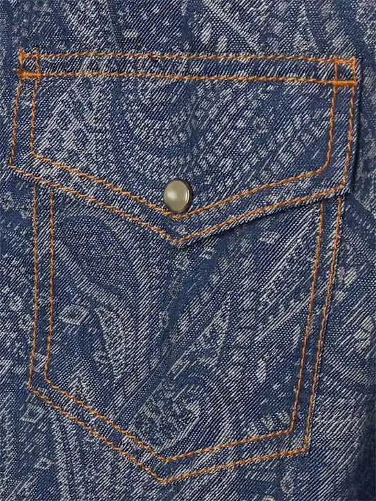 Etro o1lsvrm0425 Linen Denim Overshirt in Blue Size US L / EU 52-54 / 3 - 5 Thumbnail