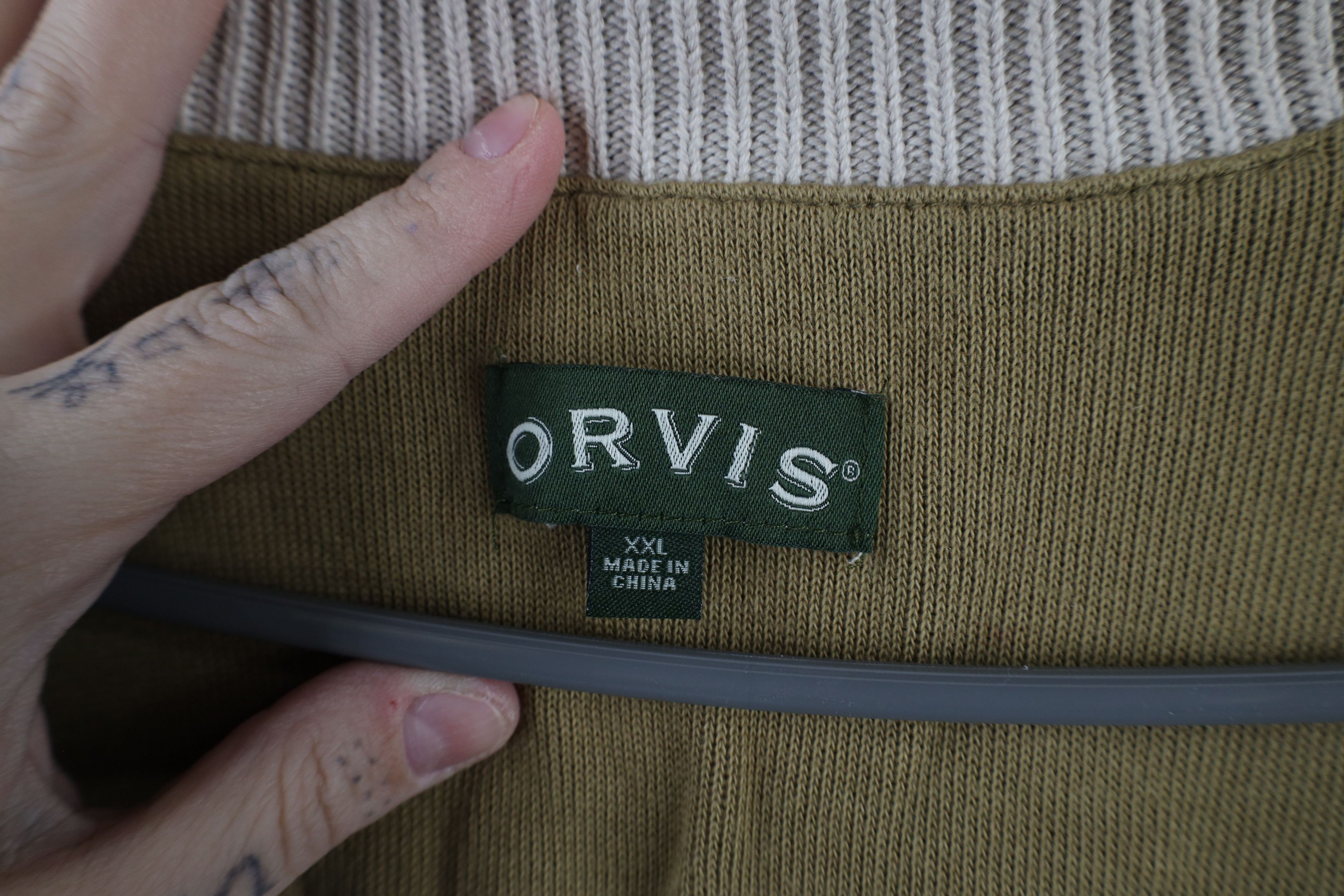 Orvis × Vintage Vintage Orvis Suede Trim Ribbed Knit Sweater Vest Jacket Size US XXL / EU 58 / 5 - 10 Thumbnail