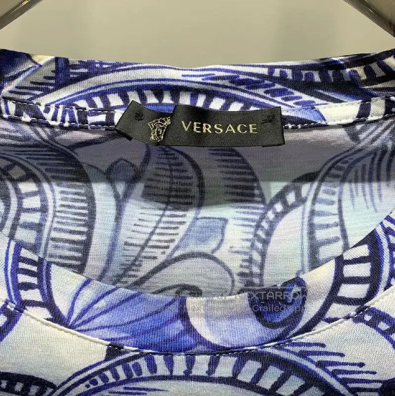 Versace Versace Blue Cotton XXXL Men's T-Shirt . Size US XXL / EU 58 / 5 - 2 Thumbnail