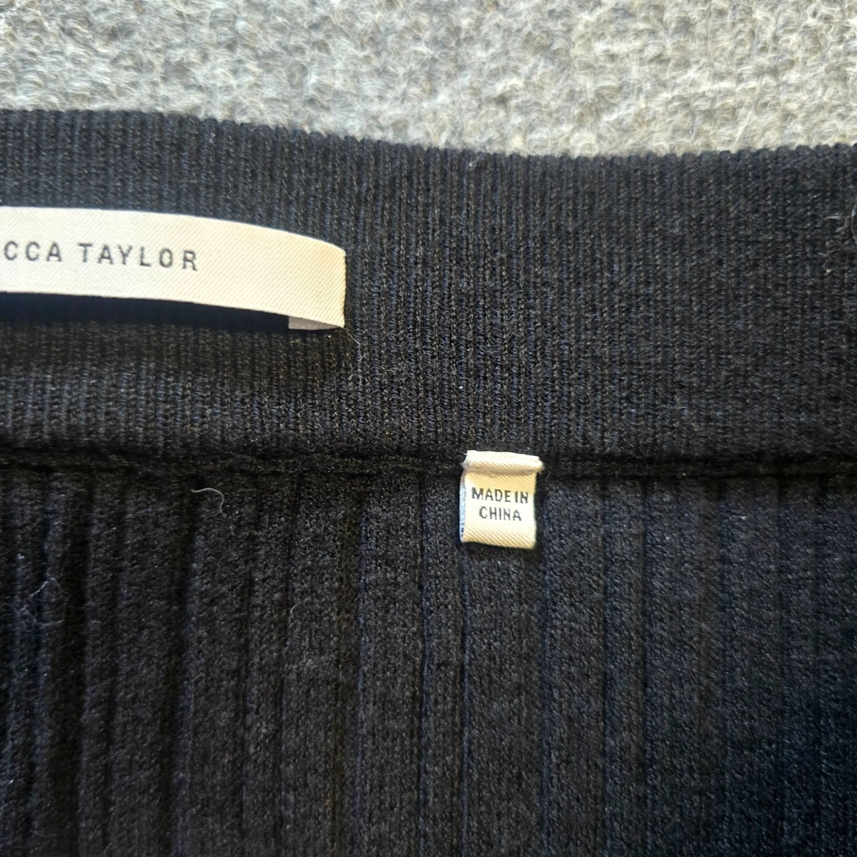 Rebecca Taylor Rebecca Taylor Pants Womens Small Black Wool Blend Ribbed Knit Flare Lounge Flared Ankle Size 28" / US 6 / IT 42 - 6 Thumbnail