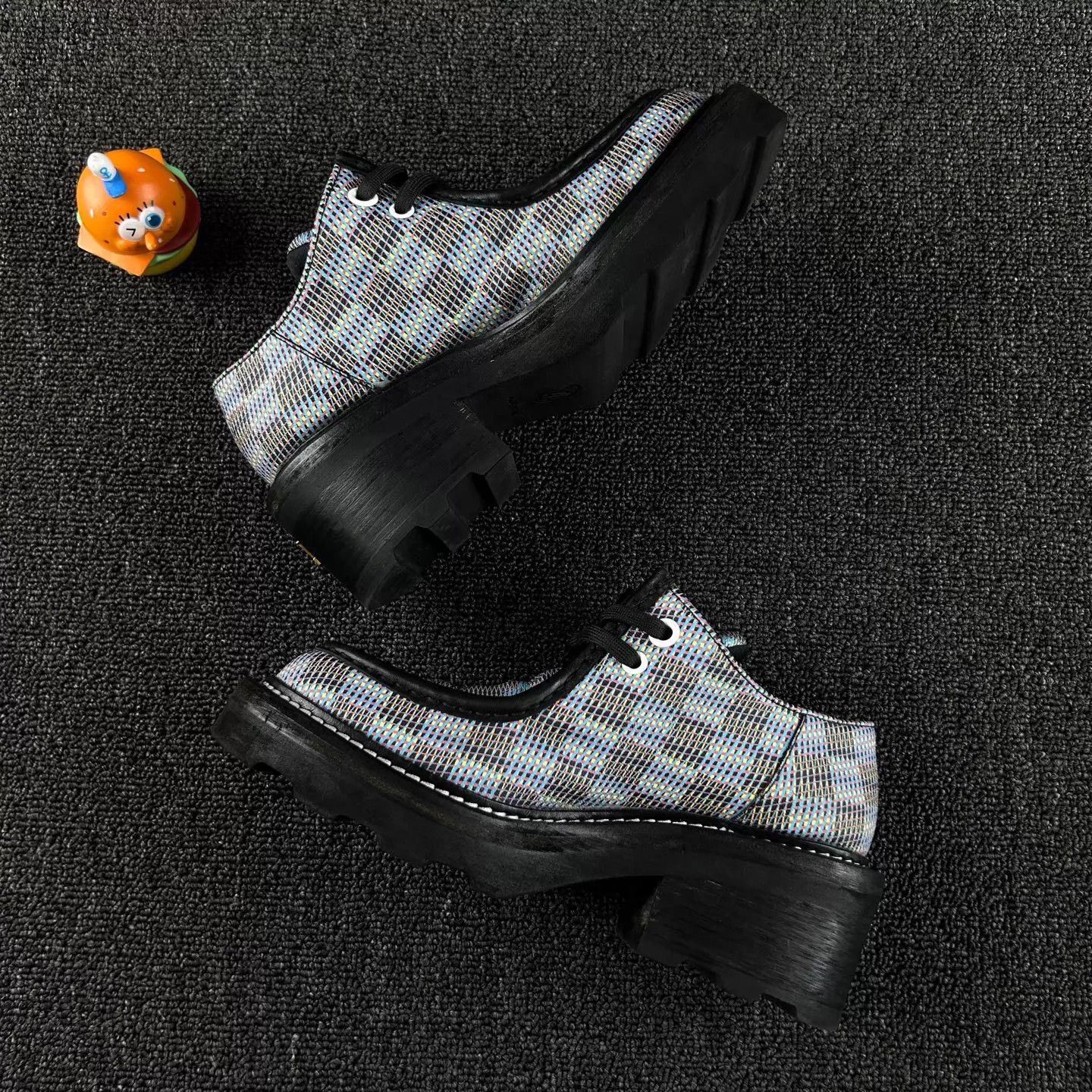 Louis Vuitton LV Black Multicolor Monogram Platform Loafer 36 Size US 5.5 / IT 35.5 - 3 Thumbnail