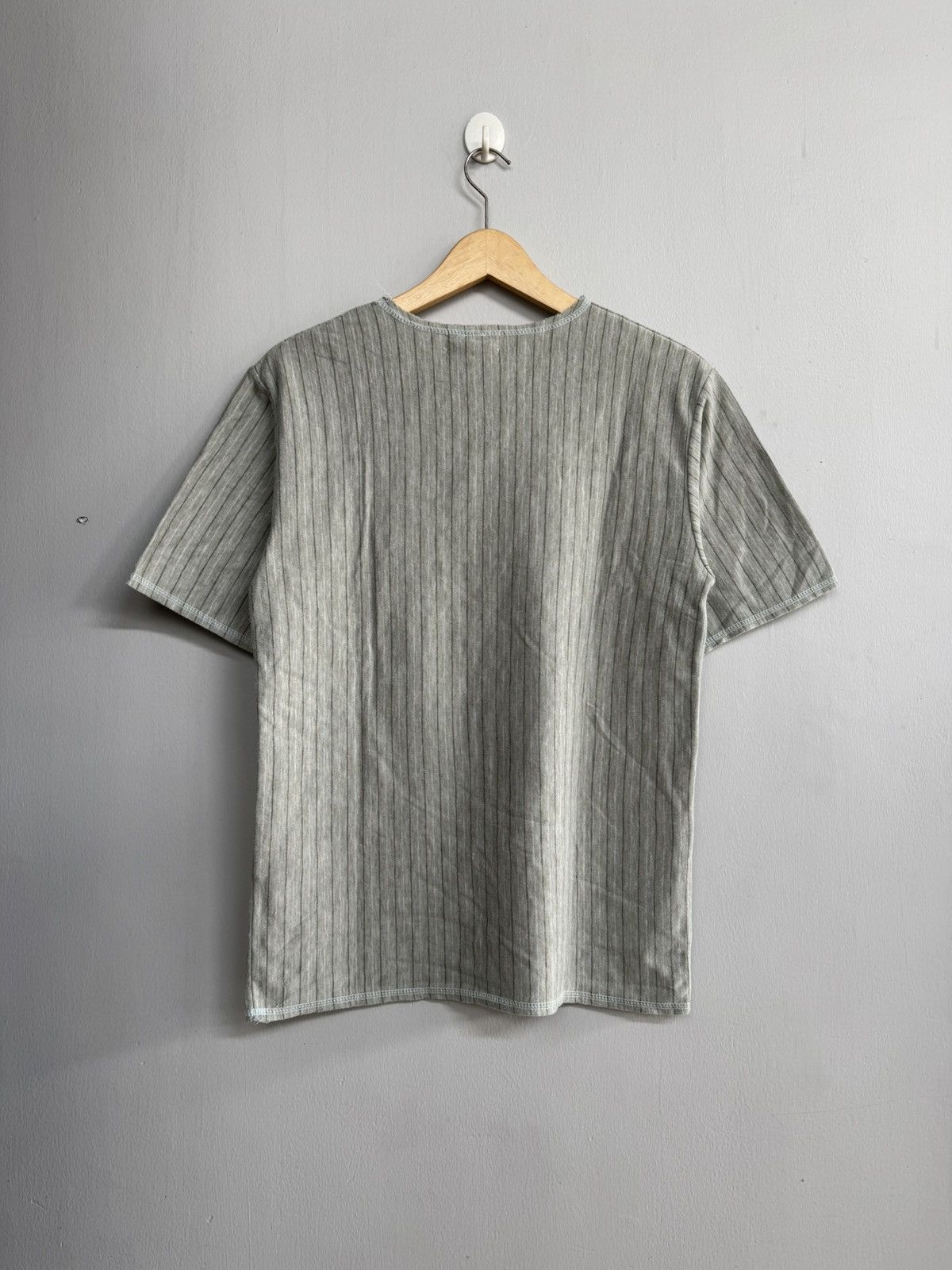 Japanese Brand JAPANESE STYLE BY AMI INTIME STRIPE V NECK SHIRT Size US M / EU 48-50 / 2 - 3 Thumbnail