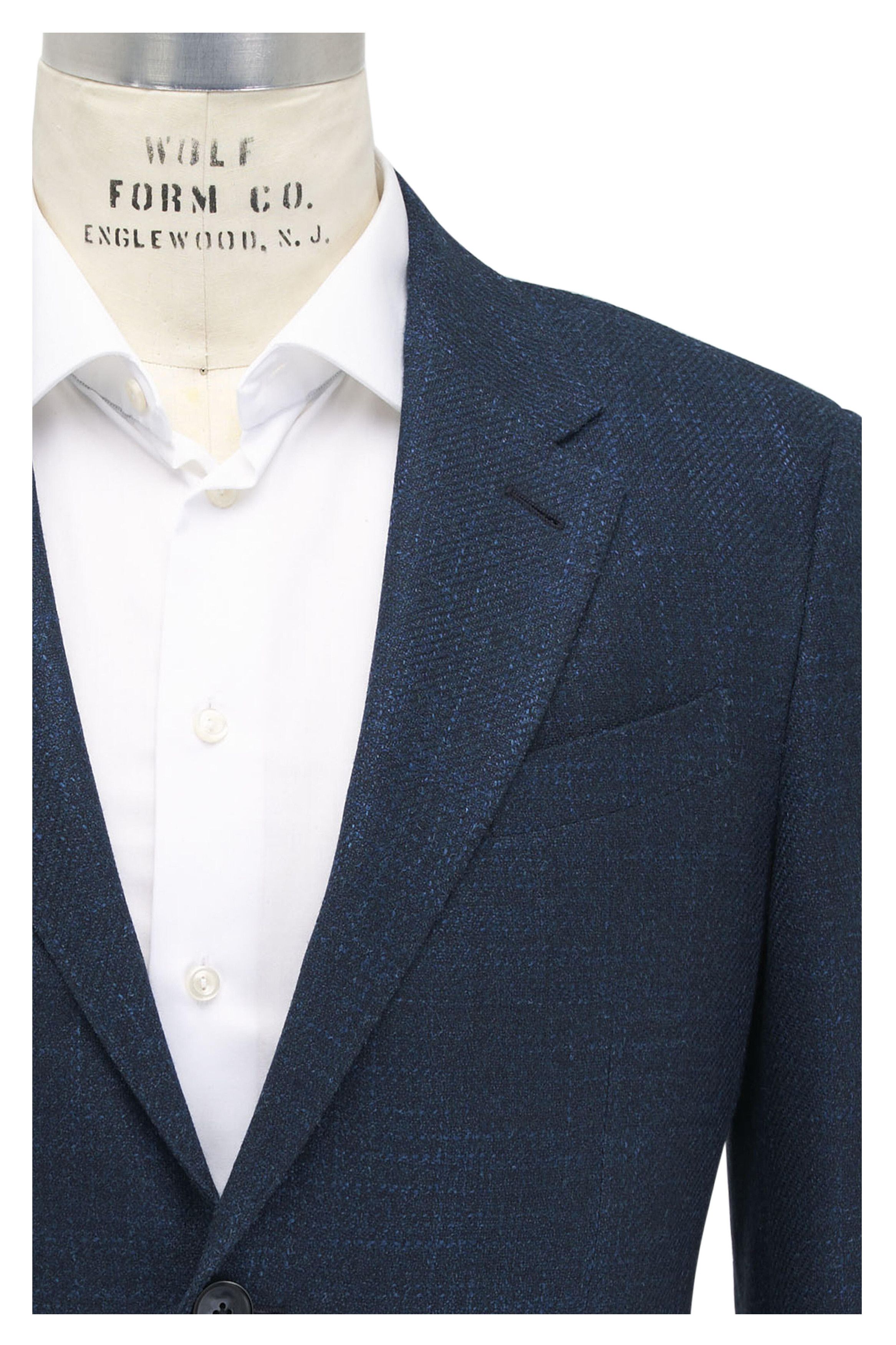 Z Zegna o1mtch0225 Crossover Plaid Sportcoat in Dark Teal Size US L / EU 52-54 / 3 - 2 Thumbnail