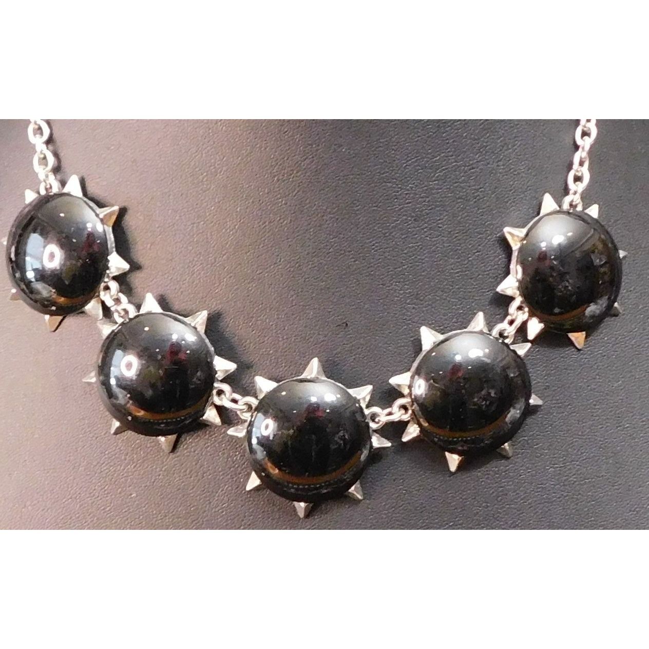 Other Gothic Punk Black Spiked Cabochon Necklace Size ONE SIZE - 1 Thumbnail
