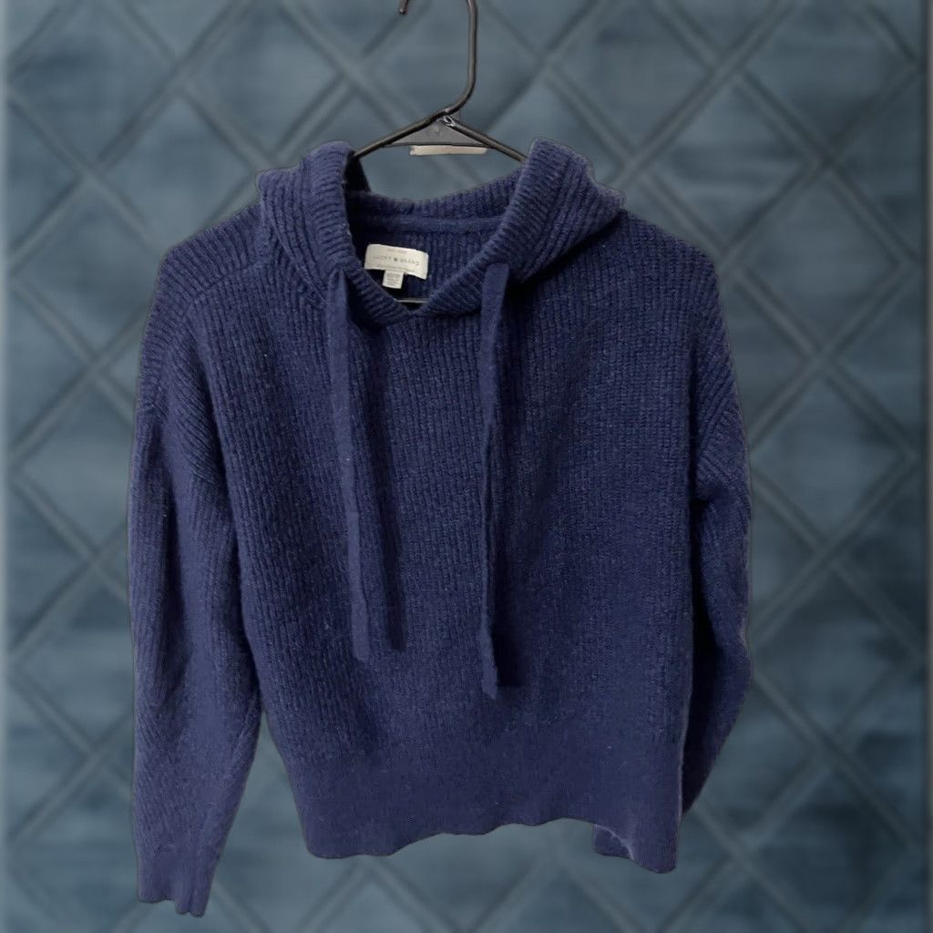 Lucky Brand Lucky Brand Hoodie Womens XS Blue Pullover Long Sleeve Knit Casual Size XS / US 0-2 / IT 36-38 - 1 Thumbnail