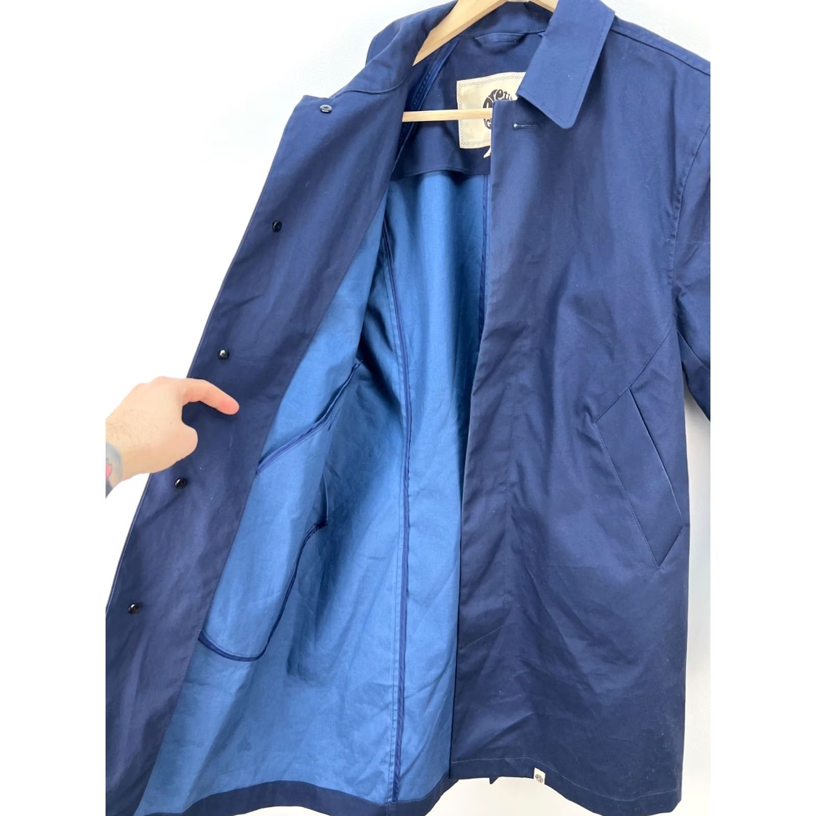 Pretty Green Pretty Green Trench Coat Navy Mens Size M Jacket Coat Size US M / EU 48-50 / 2 - 4 Thumbnail