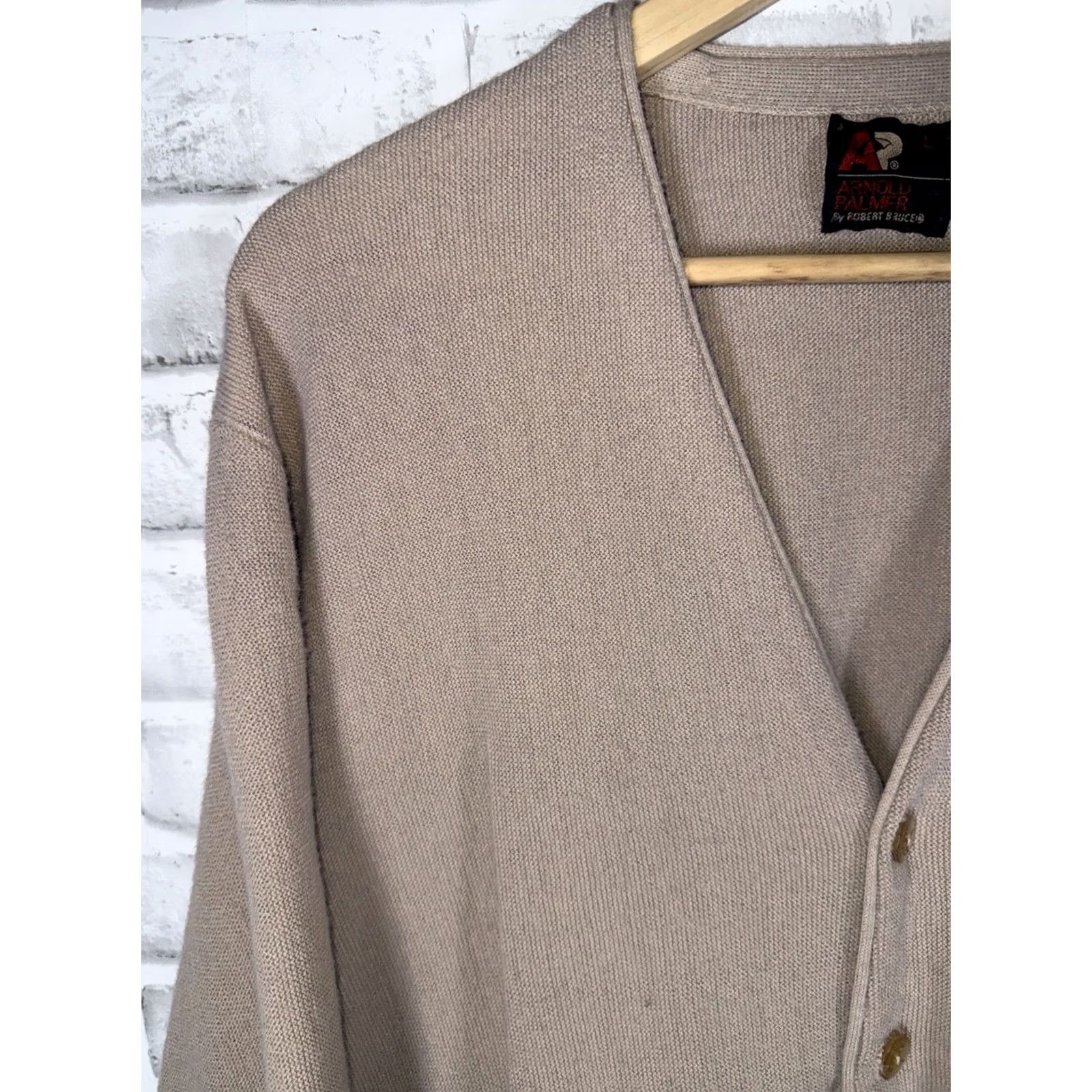 Vintage VINTAGE Arnold Palmer Robert Bruce Cardigan Beige Mens L Size US L / EU 52-54 / 3 - 6 Thumbnail