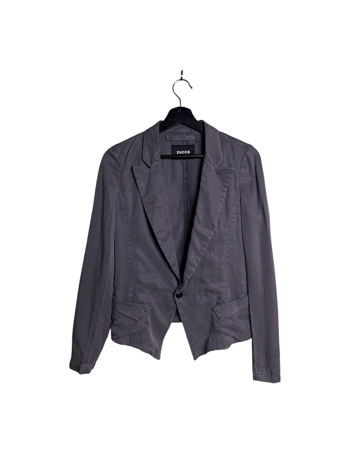 Zucca Zucca Japan Cropped Asymmetric Hem Cotton Blazer Gray S Size S / US 4 / IT 40 - 1 Thumbnail