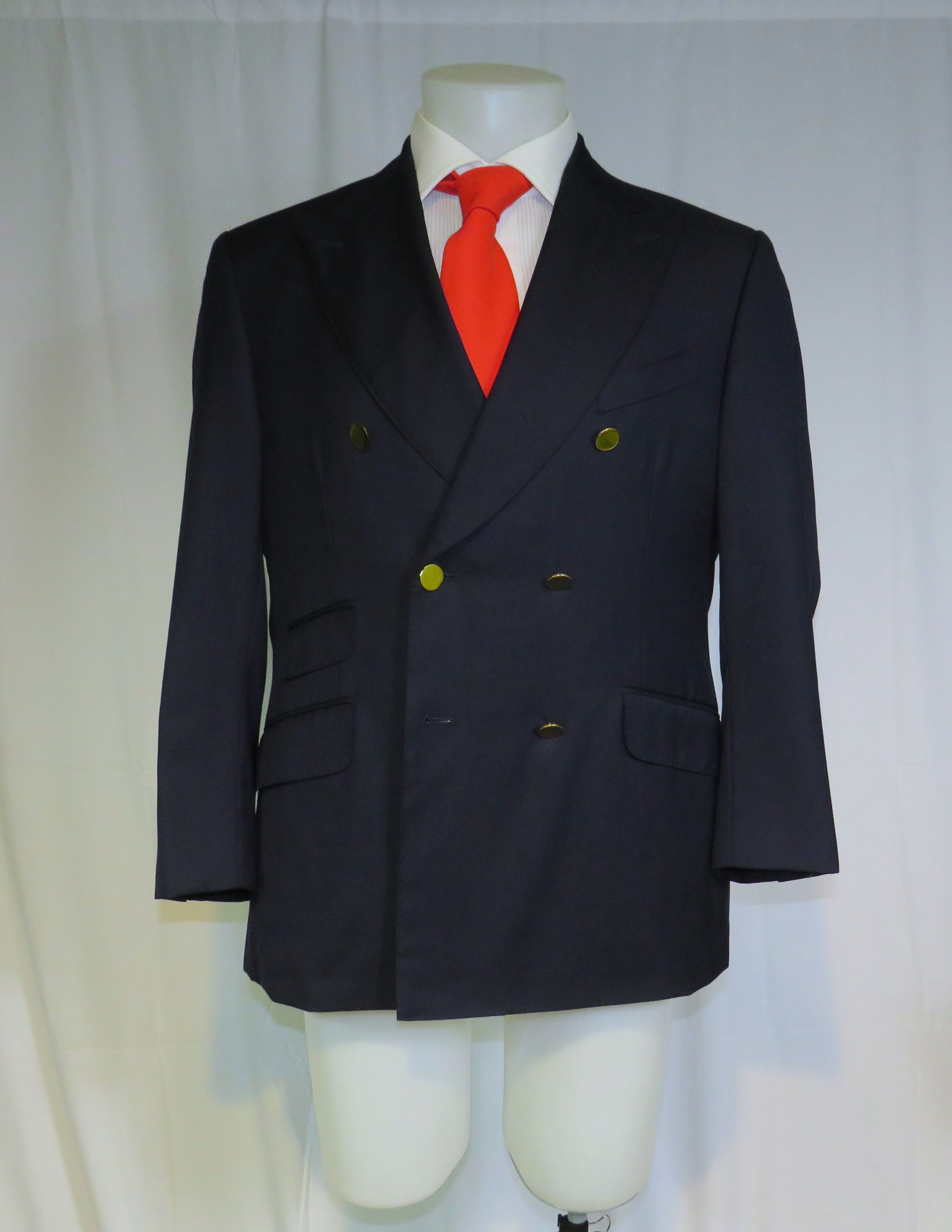 Other Alex Hitz Navy Gold Button Double Breasted Blazer 40S Size 40S - 1 Thumbnail