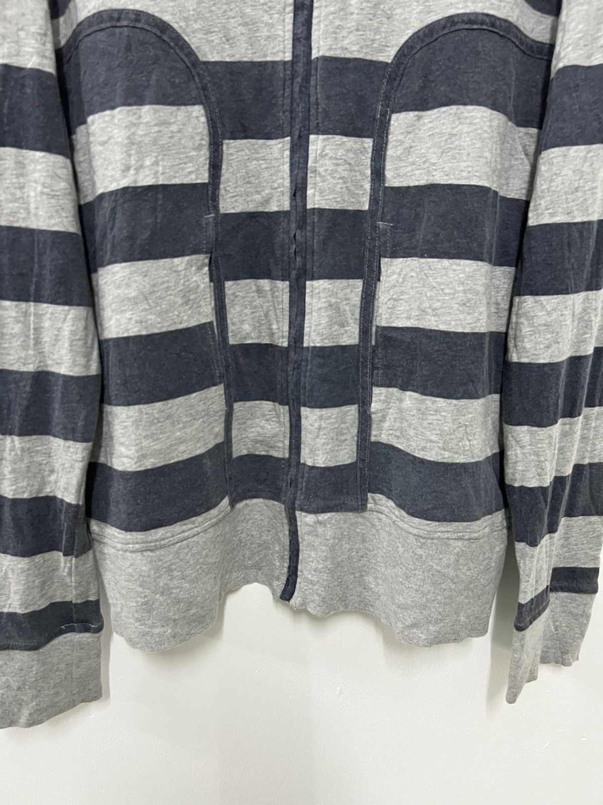 Comme des Garcons AW16 Border Striped Big Utility Pocket Zipper Mock Neck Swtr Size US M / EU 48-50 / 2 - 6 Thumbnail