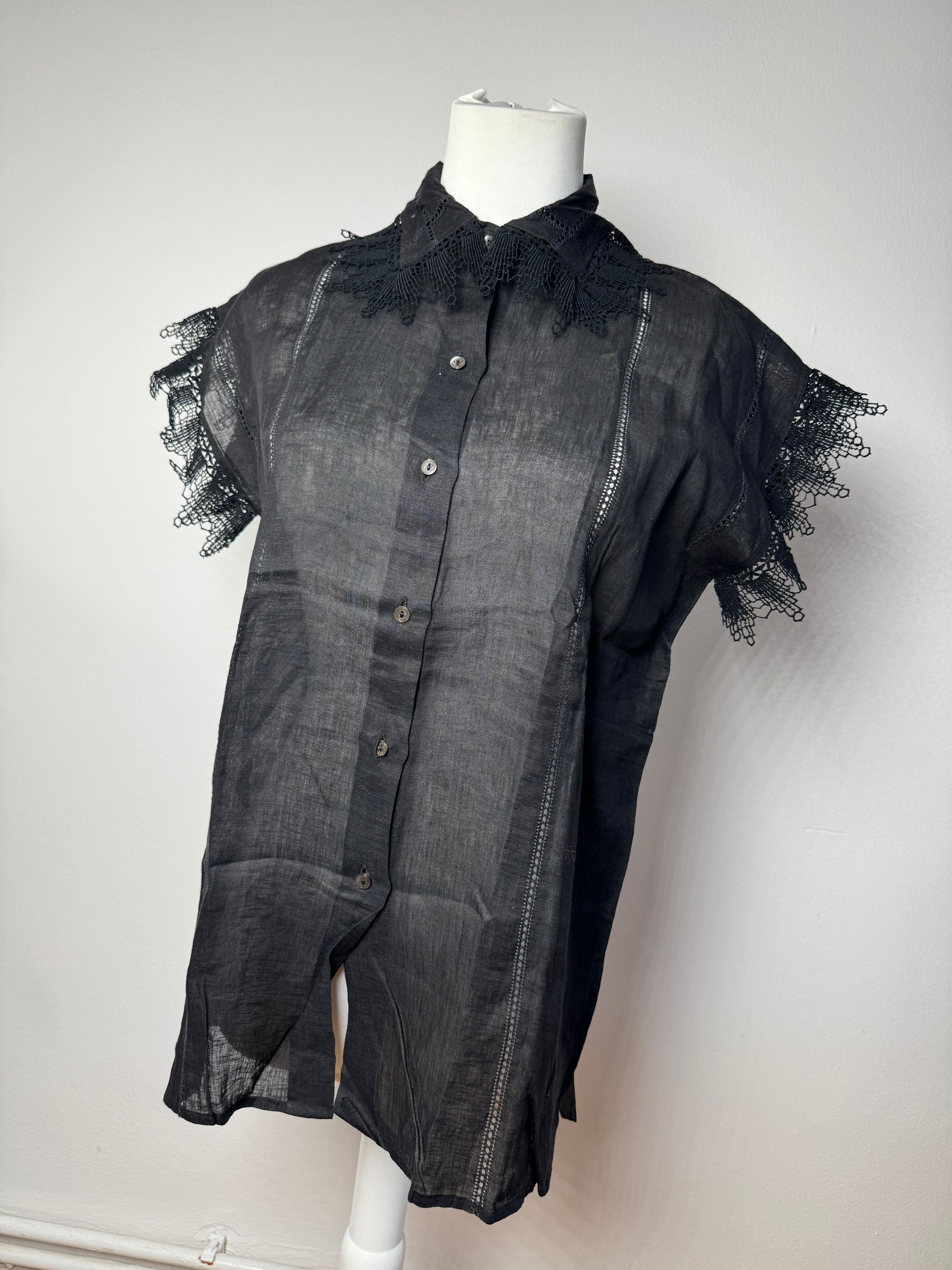 Gucci Vintage Linen Top Black M Size M / US 6-8 / IT 42-44 - 1 Thumbnail