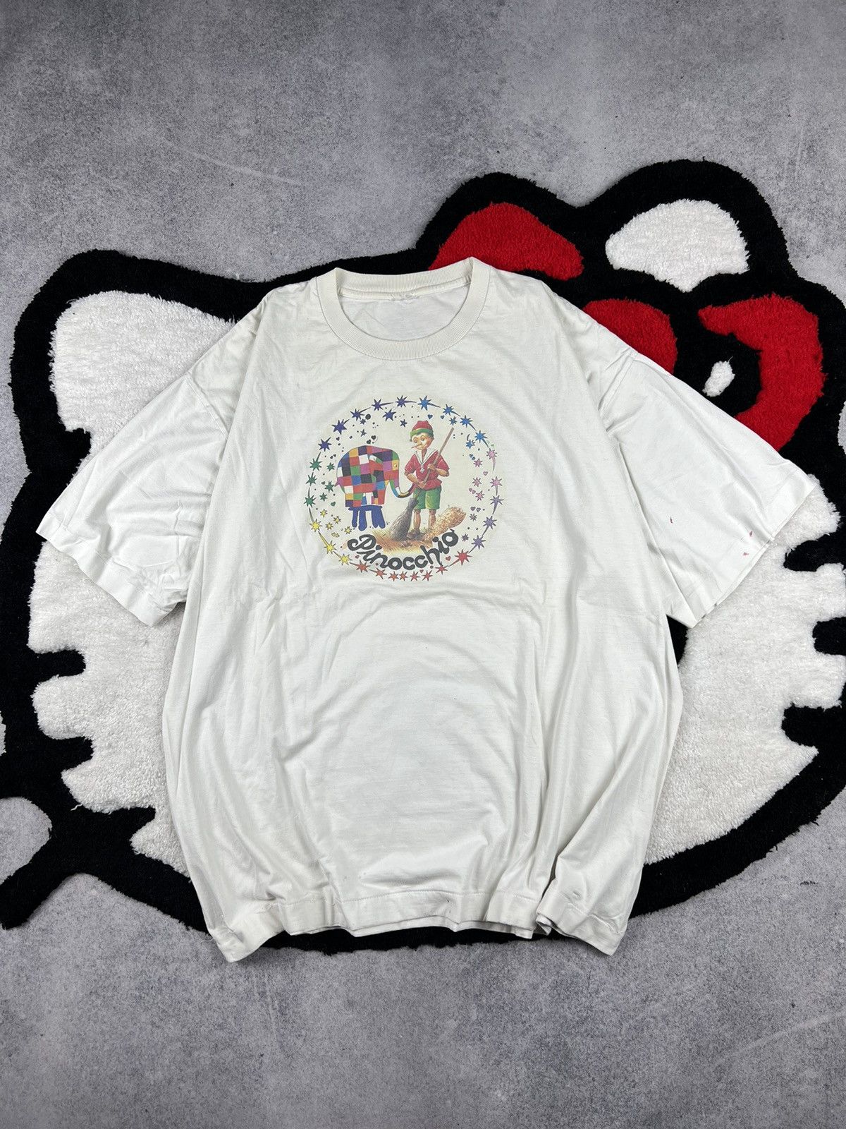 Vintage Vintage 80s Pinocchio&Elmer Elephant Cartoons Y2K Tee Shirt Size US XL / EU 56 / 4 - 1 Thumbnail