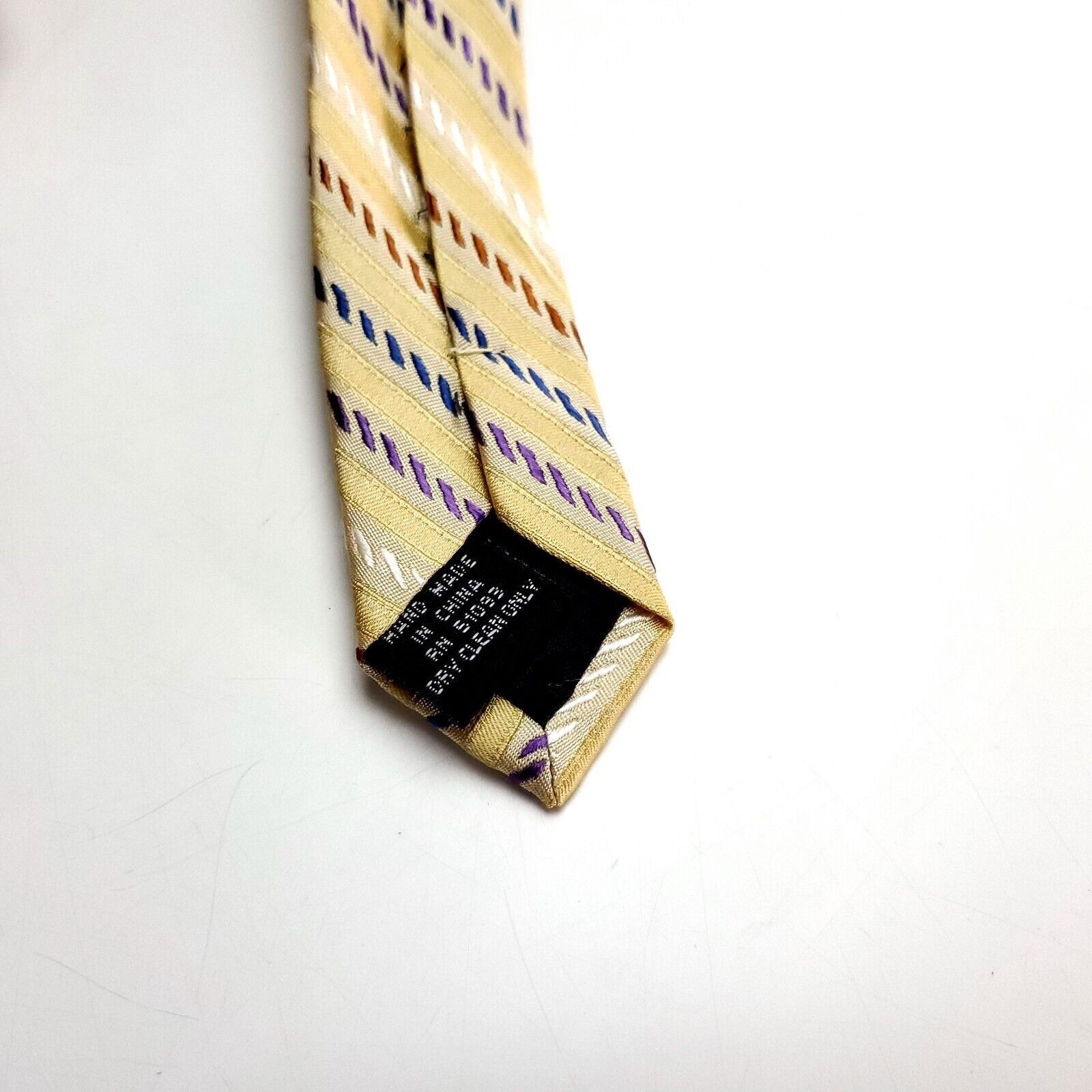 Other Ferucci Silk Tie Woven Yellow Woven Multi-Colored Striped Size ONE SIZE - 4 Thumbnail