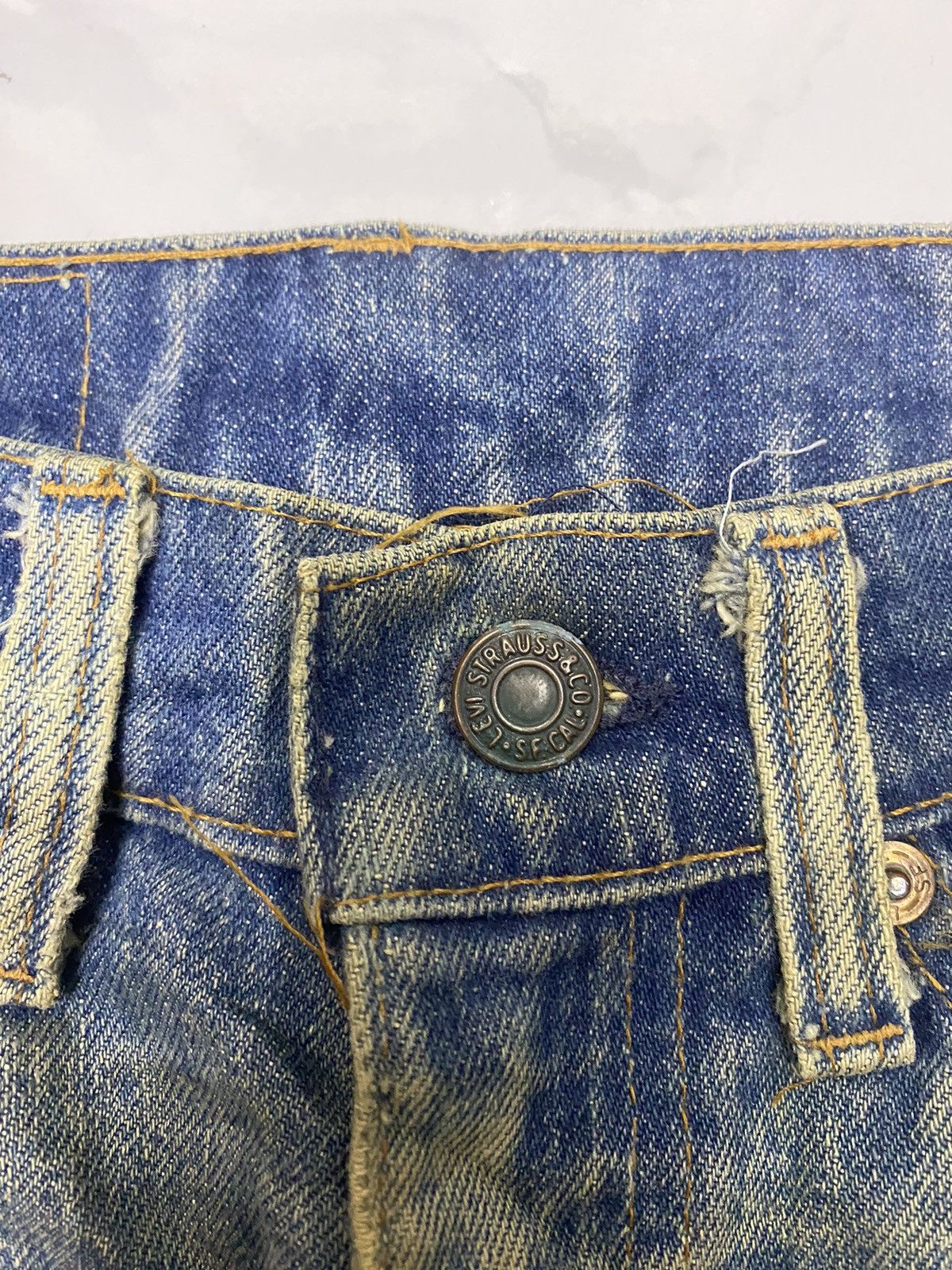 Levi's 🔥Thrashed Orange Tab Levi’s Flare Distress Bootcut Jean Size US 31 - 7 Thumbnail