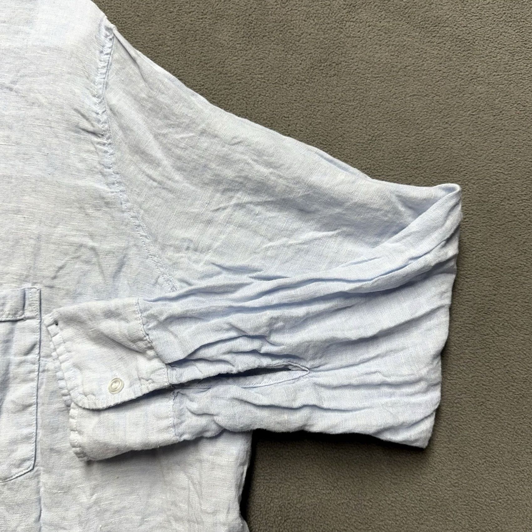 H&M H&M Shirt Womens 2XL Button Up Linen Long Sleeve Casual EUC Blue Size XXL / US 16-18 / IT 52-54 - 7 Thumbnail
