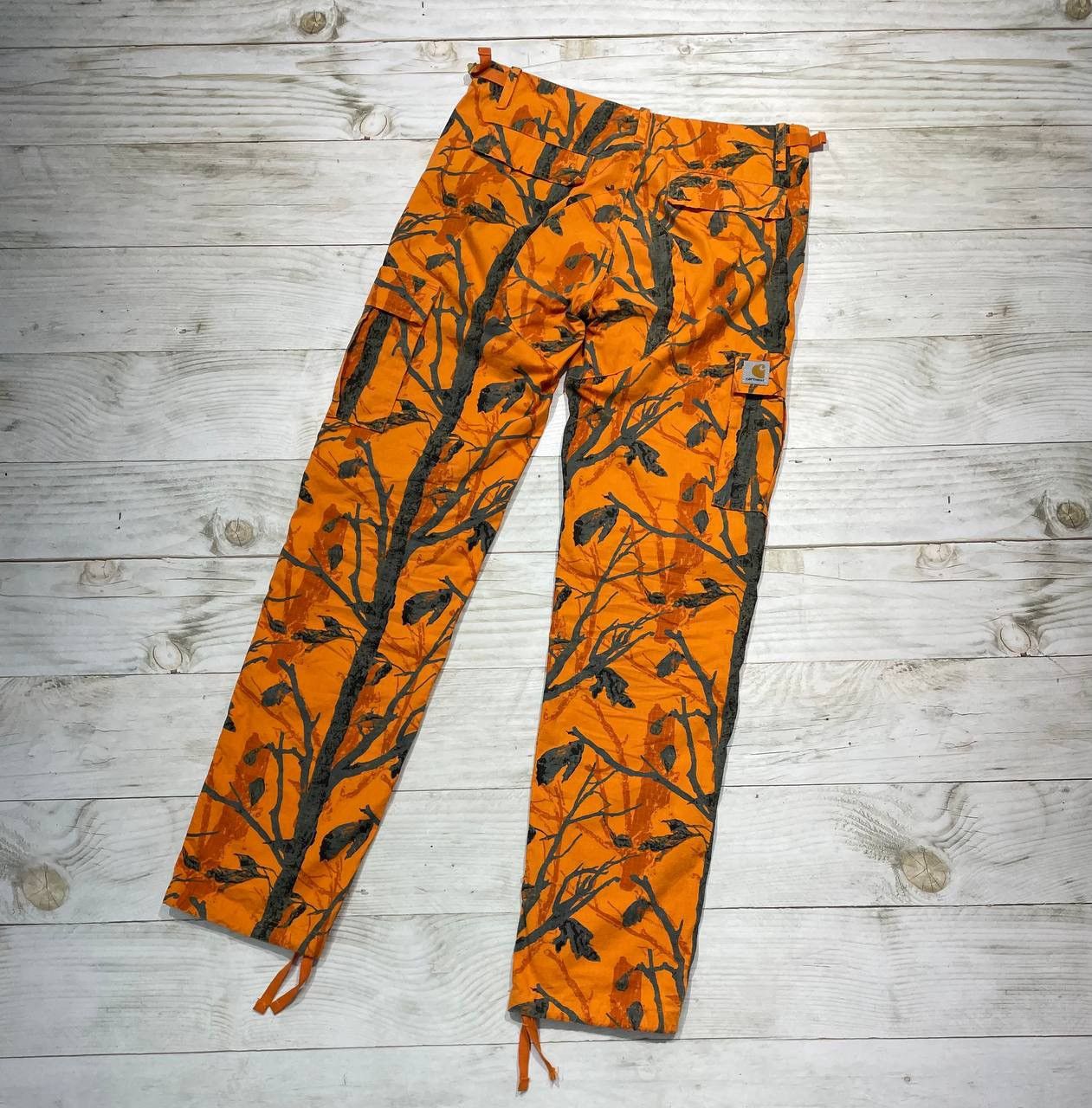 Image of Carhartt Wip Aviation Cargo Pants Camo Orange Y2K in Orange Camo, Men's (Size 31)