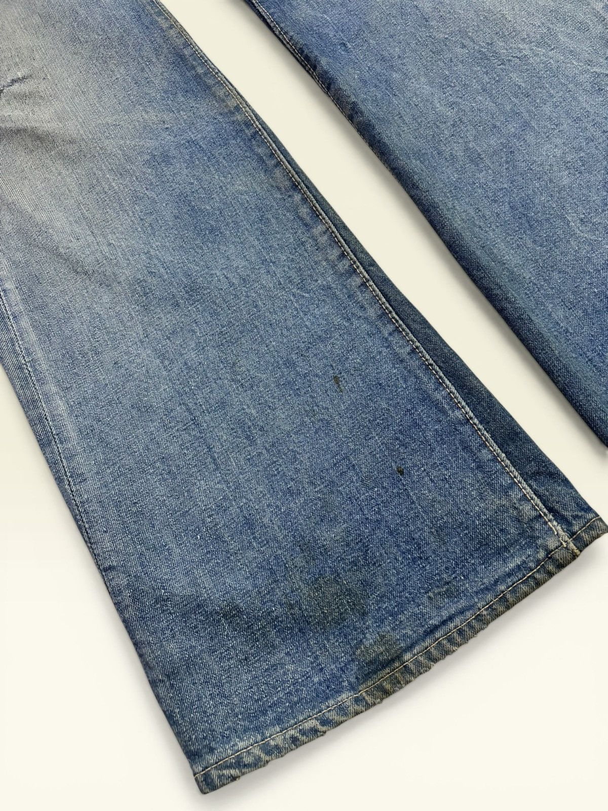 Japanese Brand Vtg 80s Canton Blue Washed Faded Sick Flared Jeans Size US 30 / EU 46 - 3 Thumbnail