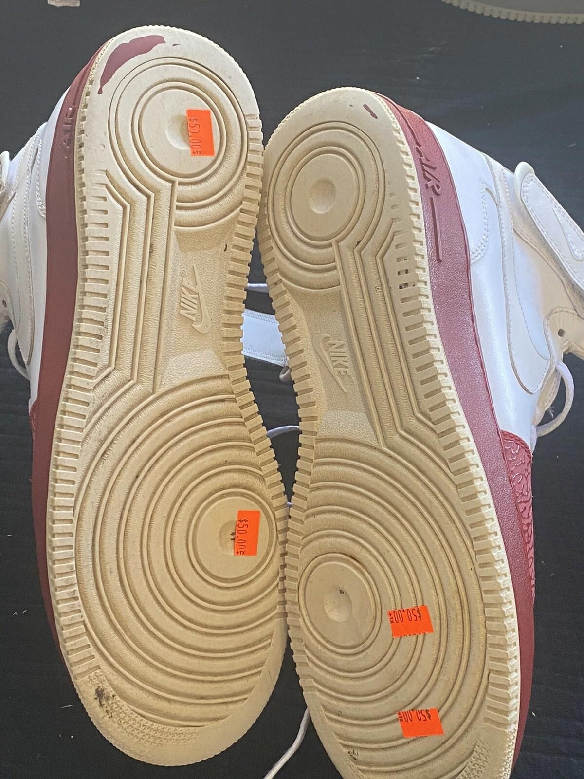 Nike Nike Air Force 1 Mid '07 315123-113 Men White/Red Leather 13 Size US 12 / IT 42 - 11 Thumbnail