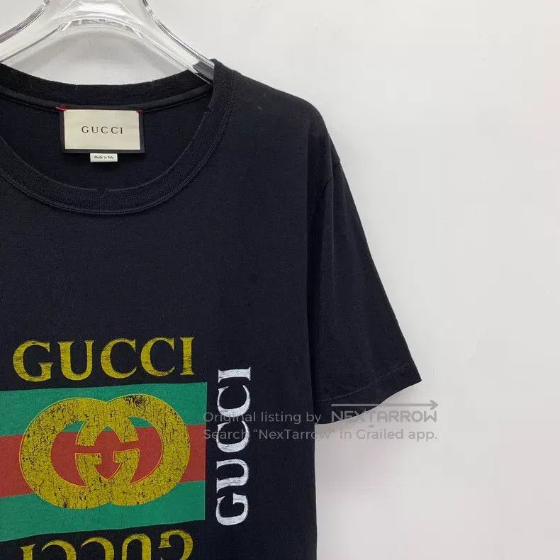 Gucci Gucci Black logo letter print cotton round-neck short-slee Size XS / US 0-2 / IT 36-38 - 3 Thumbnail