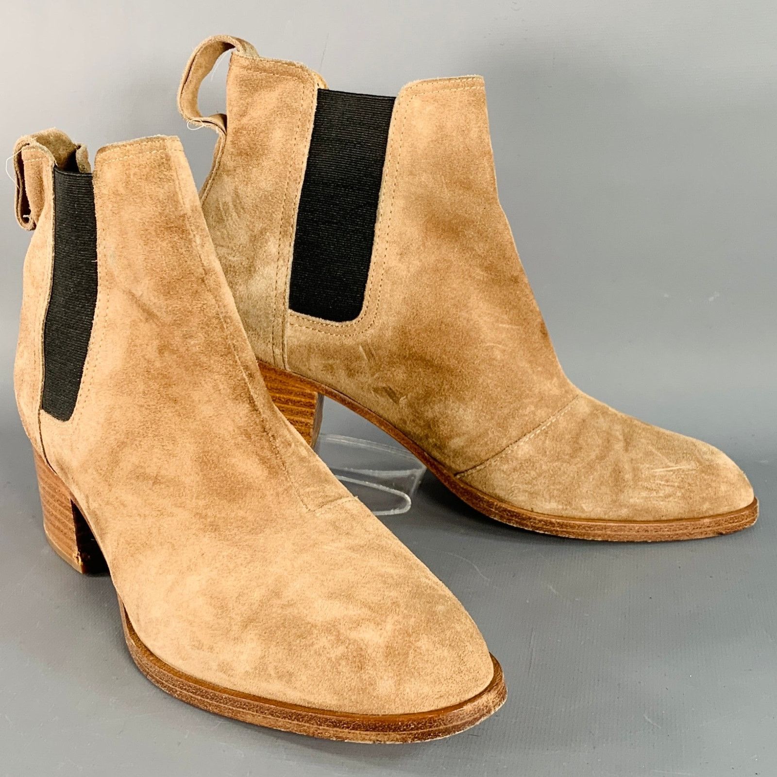 Rag & Bone RAG & BONE 9 Camel Suede Stacked Heel Chelsea Ankle Boots Size US 9 / IT 39 - 1 Thumbnail