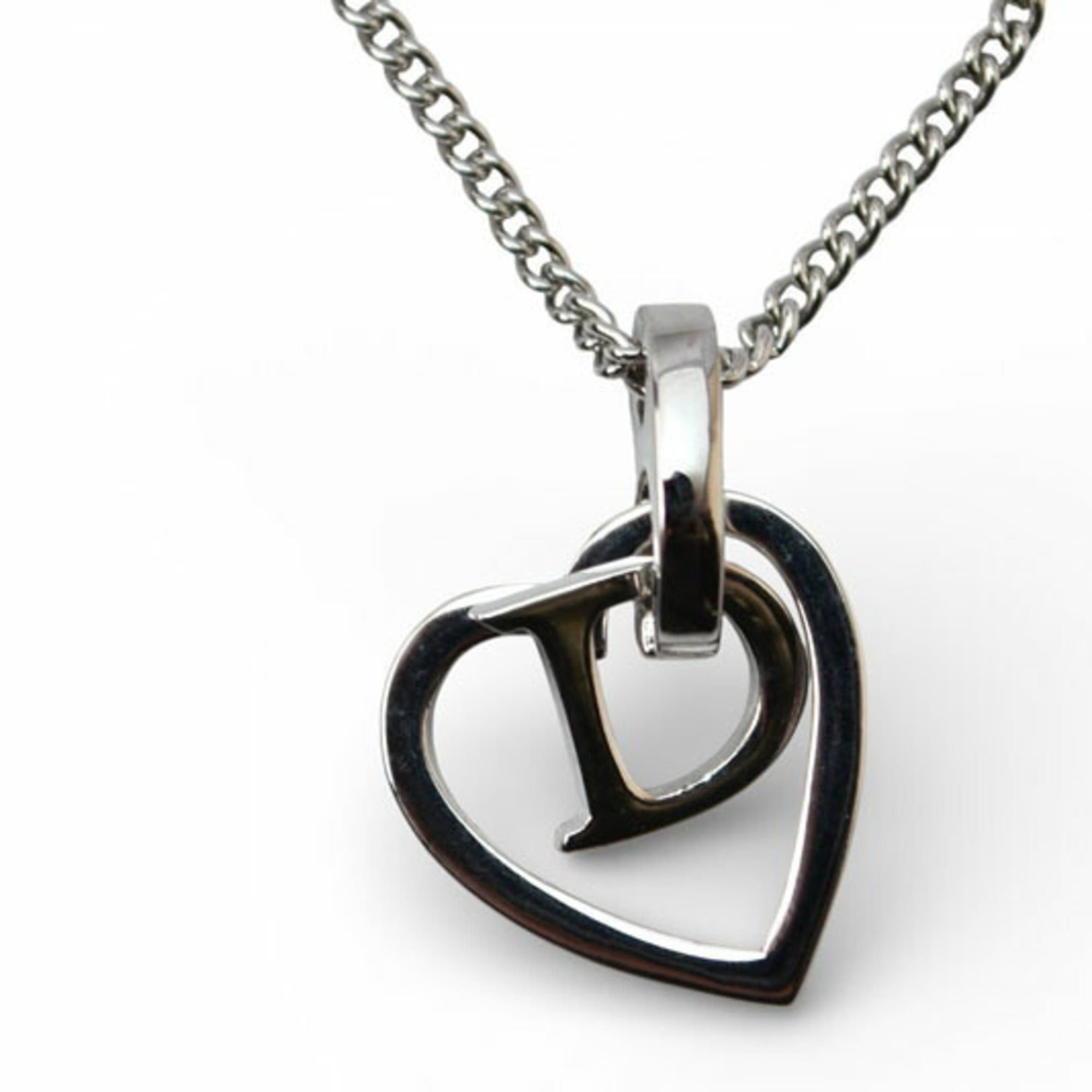 Dior Christian Dior necklace with D motif and heart in silver Size ONE SIZE - 1 Thumbnail