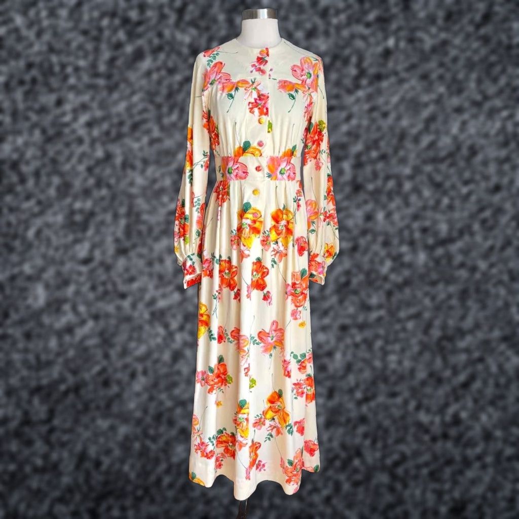 Vintage VINTAGE 70’s Merry Mary Fabric Floral Long Maxi Dress Cottagecore Prairie M Dress Size M / US 6-8 / IT 42-44 - 1 Thumbnail