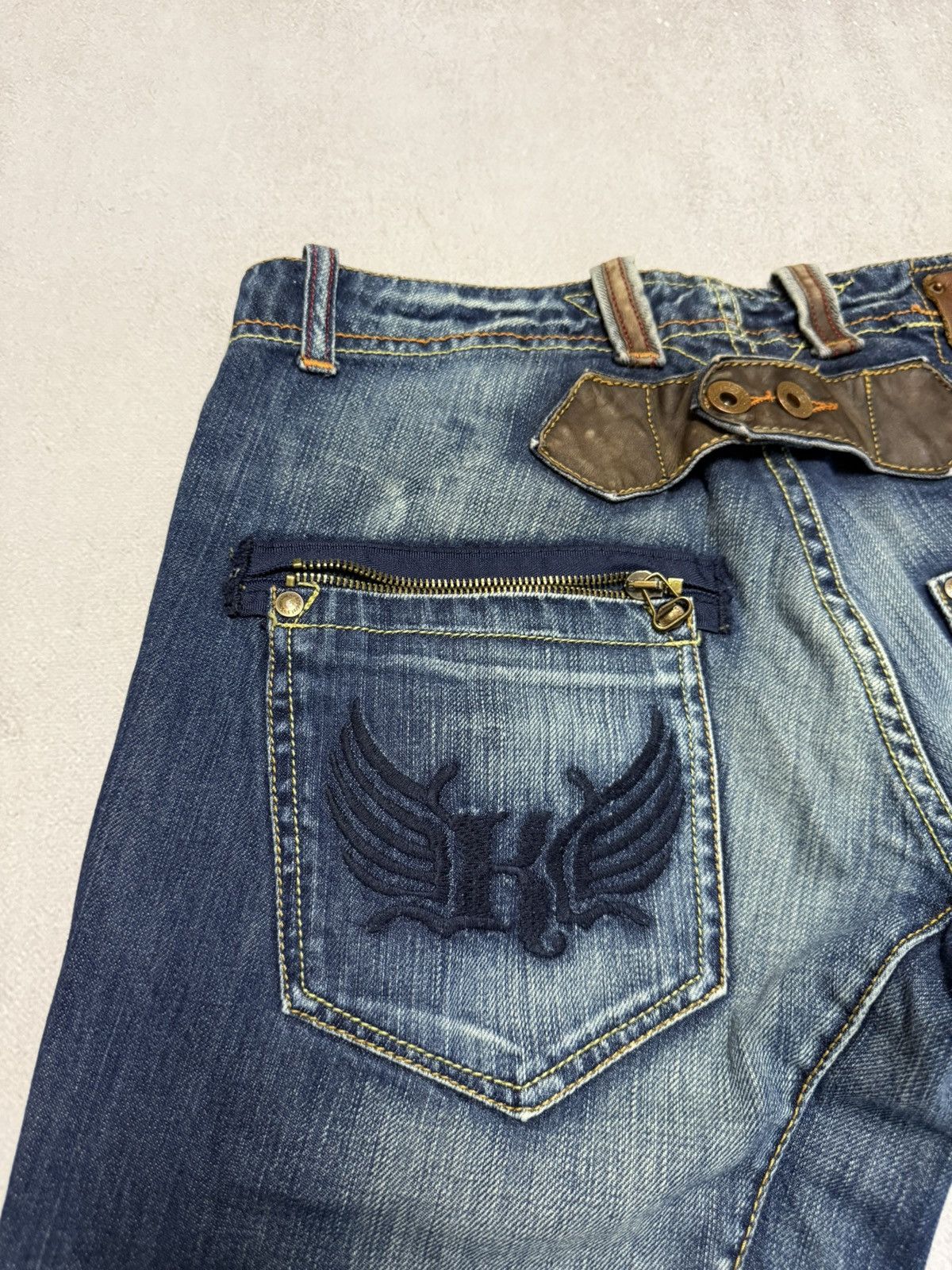 Japanese Brand SICK🔥 Japanese Wash Distressed Crash Jeans Denim Pants 90s Size US 31 - 3 Thumbnail