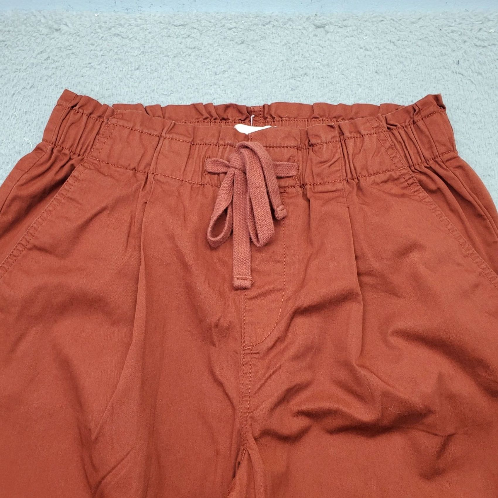 Loft LOFT Womens Red Comfort Fit Straight Leg Trouser Pants Size S with Drawstring Waist Size 28" / US 6 / IT 42 - 3 Thumbnail