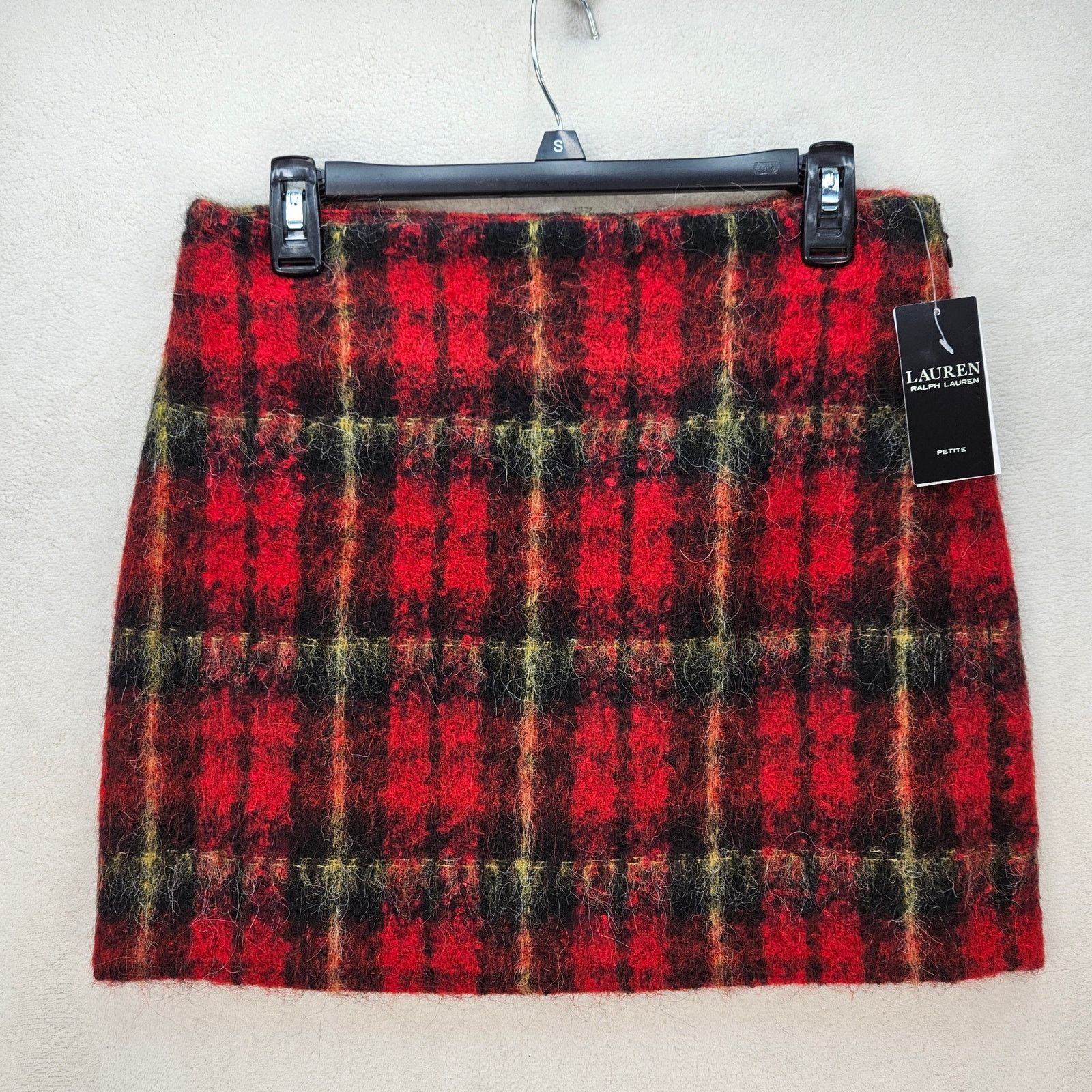 Lauren Ralph Lauren LAUREN RALPH LAUREN PETITE 4P RED BLACK PLAID WOOL BLEND Size 27" / US 4 / IT 40 - 1 Thumbnail
