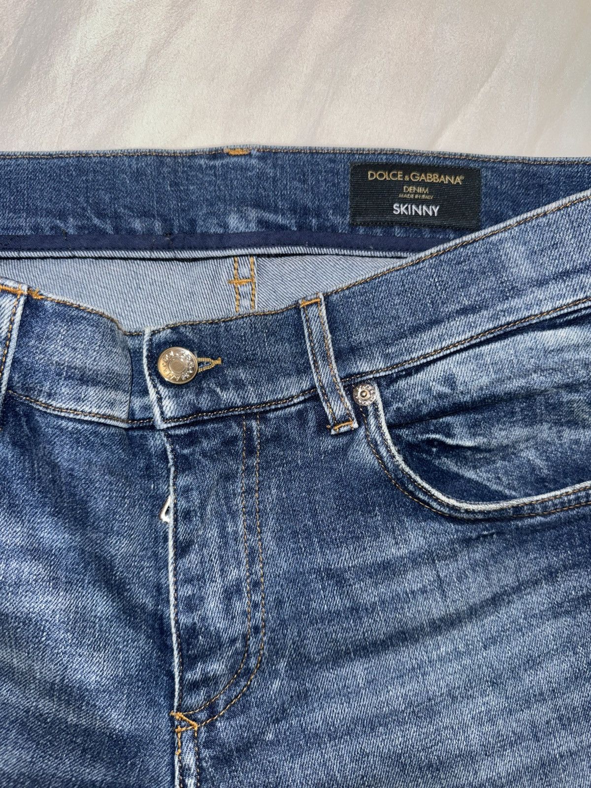 Dolce & Gabbana Dolce & Gabbana Blue Wash Skinny Fit Jeans Size 50 (34 US) Size US 34 / EU 50 - 6 Thumbnail