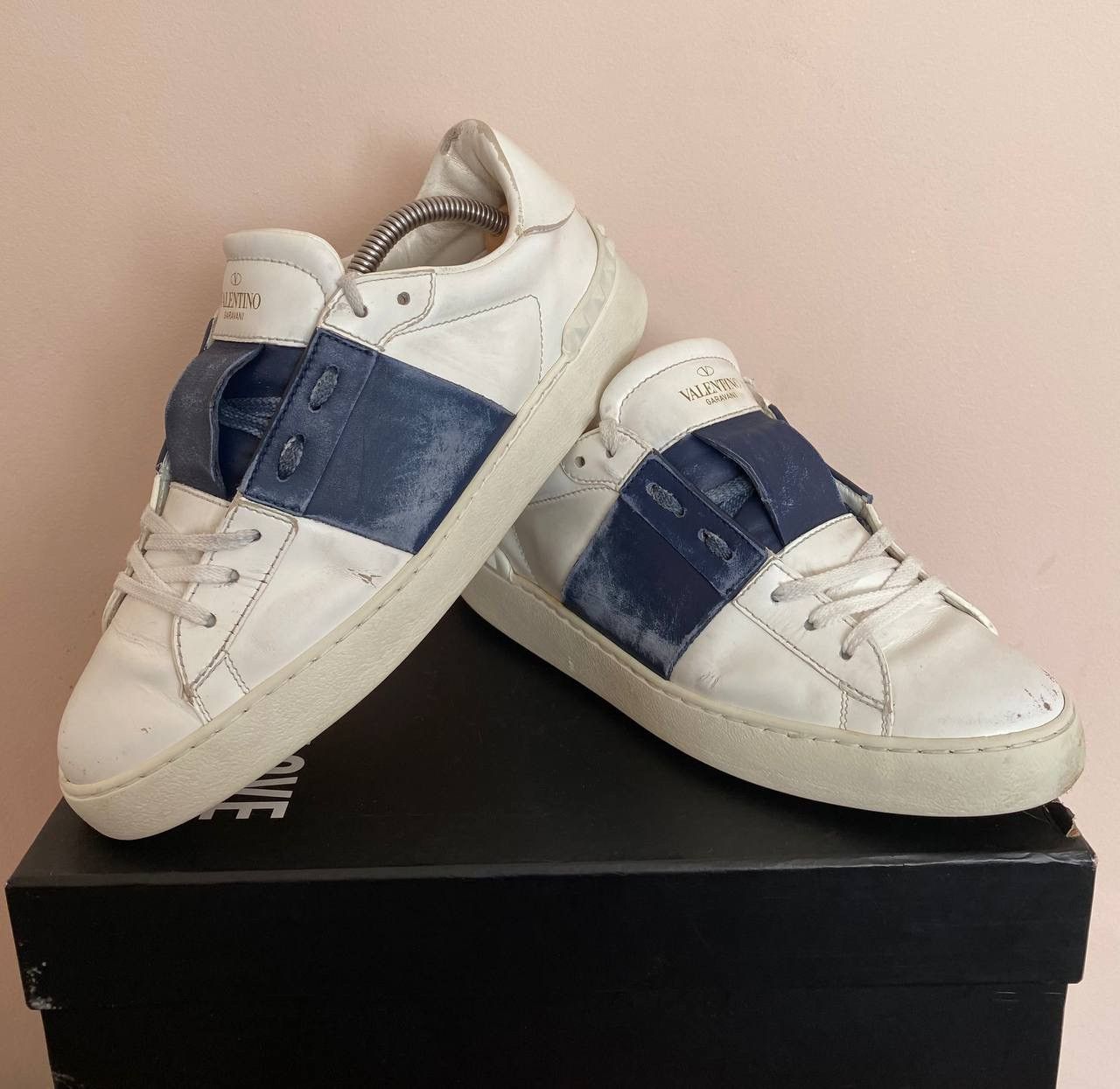 Valentino Valentino Garavani Rockstud Premium Leather Sneakers Size US 5.5 / EU 38 - 1 Thumbnail