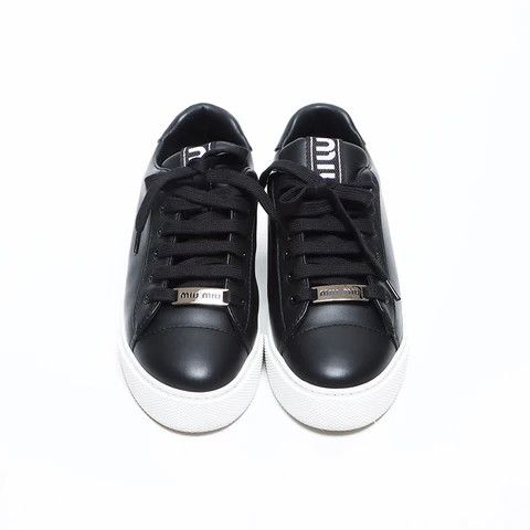 Miu Miu o1B3y1r0526 Low-Top Sneakers in Black Size US 6.5 / IT 36.5 - 2 Thumbnail