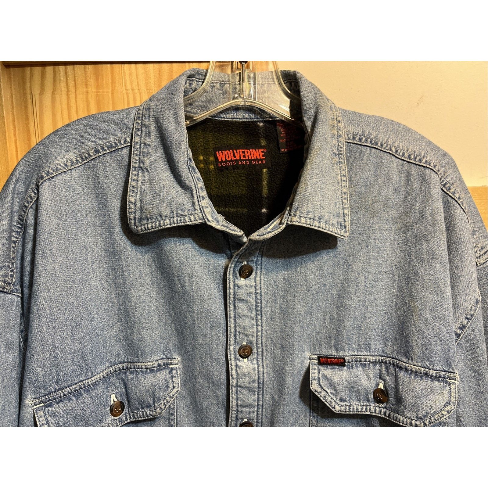 Wolverine Wolverine Jacket Mens XXL Blue Denim Shirt Jacket Workwear Size US XXL / EU 58 / 5 - 4 Thumbnail