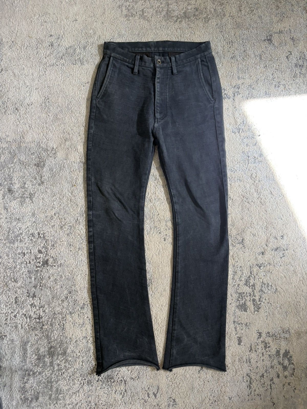 Japanese Brand Acanthus - Charcoal Curve Leg Cutoff Denim Size US 30 / EU 46 - 1 Thumbnail