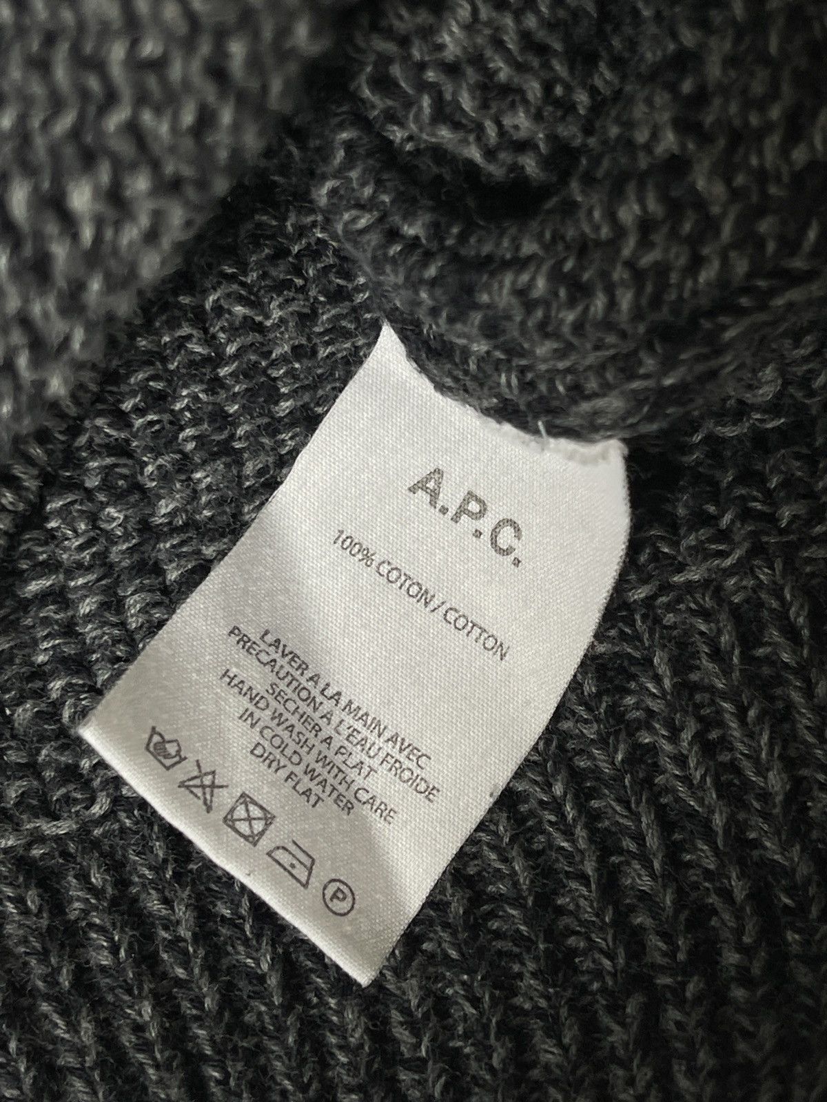 A.P.C. Grey knit cotton sweater Size US L / EU 52-54 / 3 - 5 Thumbnail
