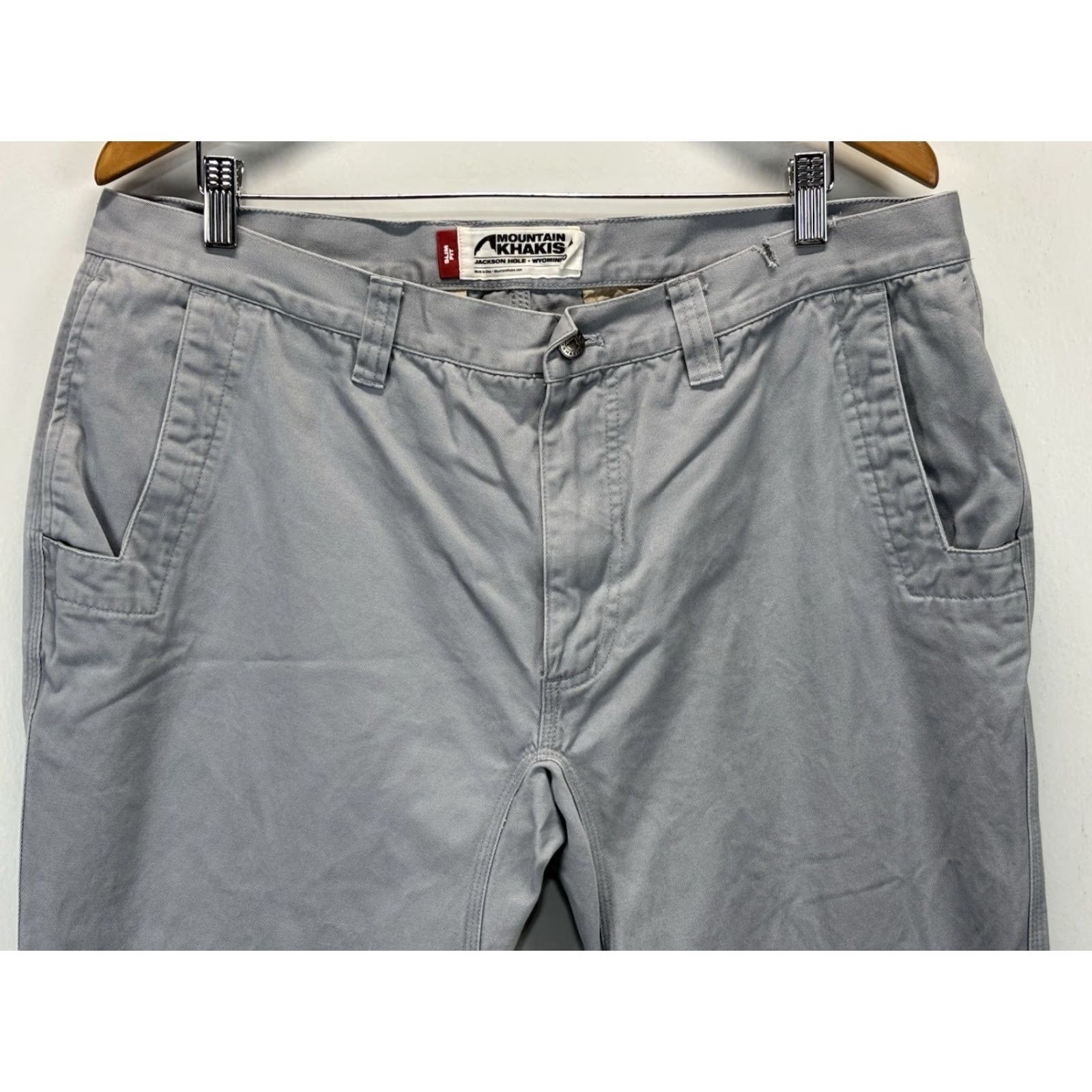 Mountain Khakis MOUNTAIN KHAKIS Slim Fit Casual Pants 38x30 Gray 100% Cotton Canvas Mens Size US 38 / EU 54 - 2 Thumbnail