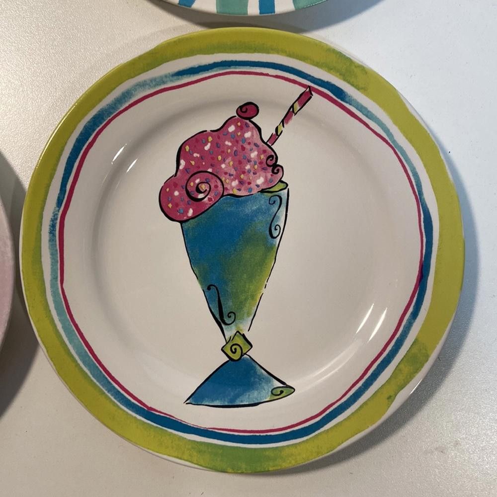 Designer Rosanna l Vintage Set of 4 Unique Dessert Plates Size ONE SIZE - 4 Thumbnail