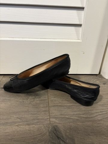 Chanel Chanel Interlocking CC Leather Ballet Flats Black Size US 8.5 / IT 38.5 - 4 Thumbnail
